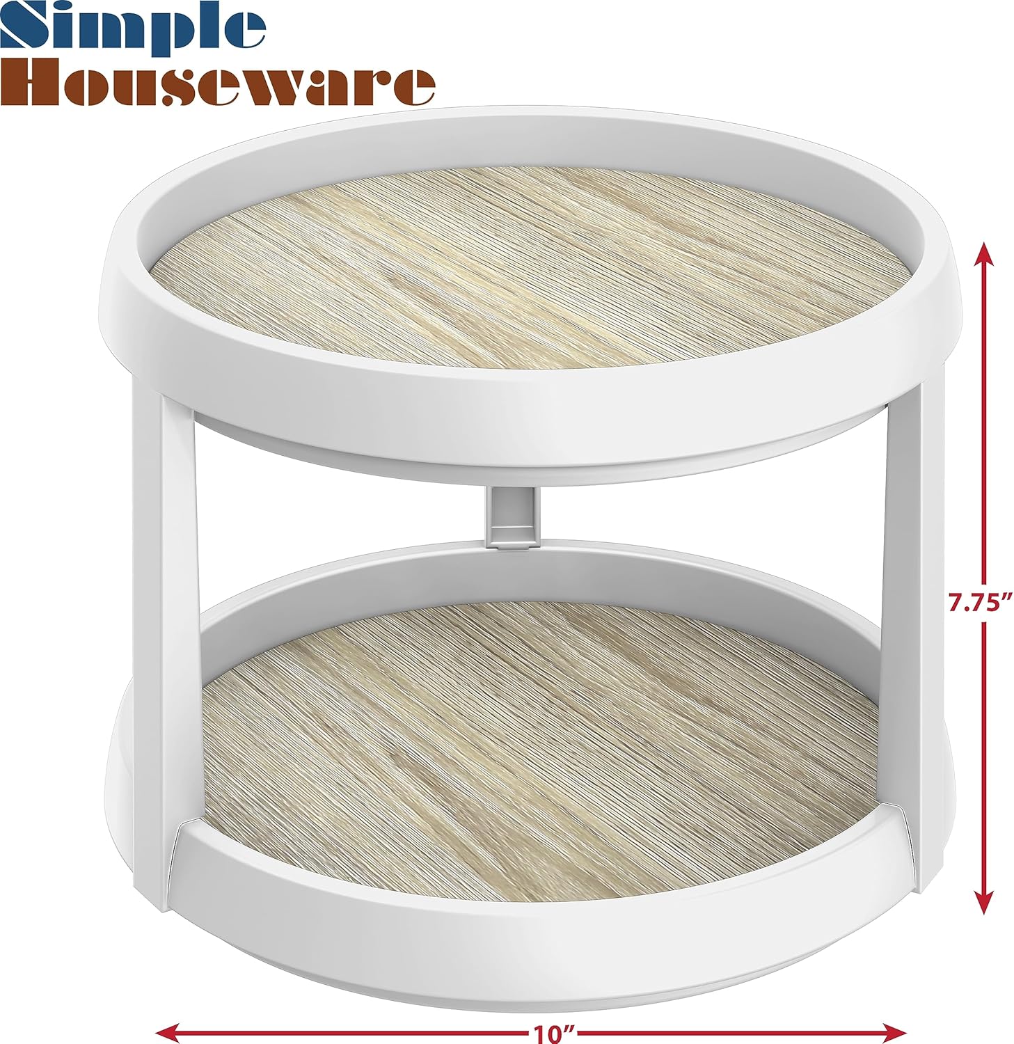 Simple Houseware Plataforma giratoria de 2 niveles Lazy Susan organizador multifuncional, arce