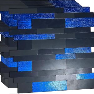 XUANINY 10 hojas de azulejos metálicos para salpicaduras en muro, autoadhesivas, aluminio 3D, paneles de pared para cocina, baño, dormitorio, sala XUANINY 10 hojas de azulejos metálicos para salpicaduras en muro, autoadhesivas, aluminio 3D, paneles de pared para cocina, baño, dormitorio, sala
