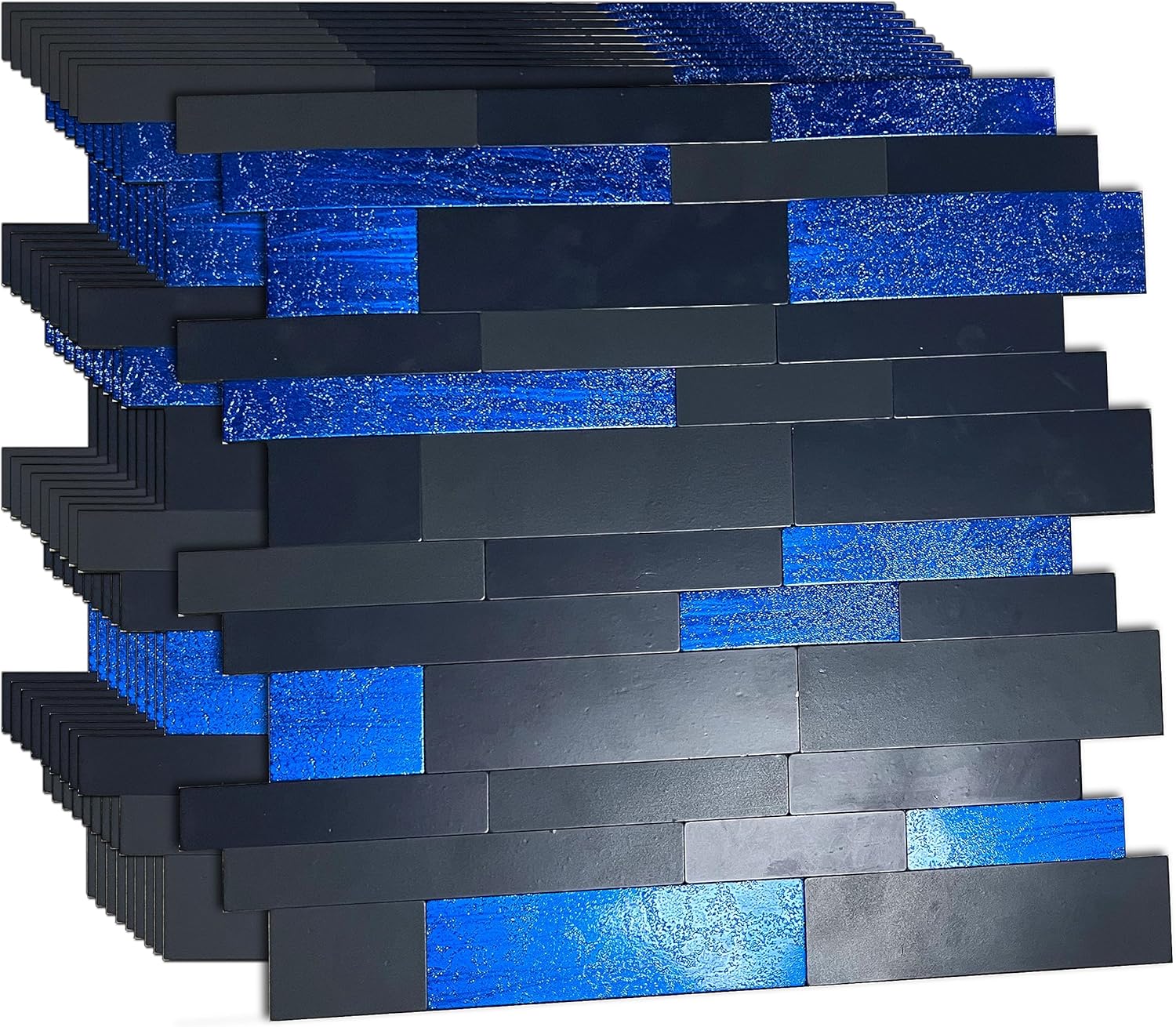 XUANINY 10 hojas de azulejos metálicos para salpicaduras en muro, autoadhesivas, aluminio 3D, paneles de pared para cocina, baño, dormitorio, sala