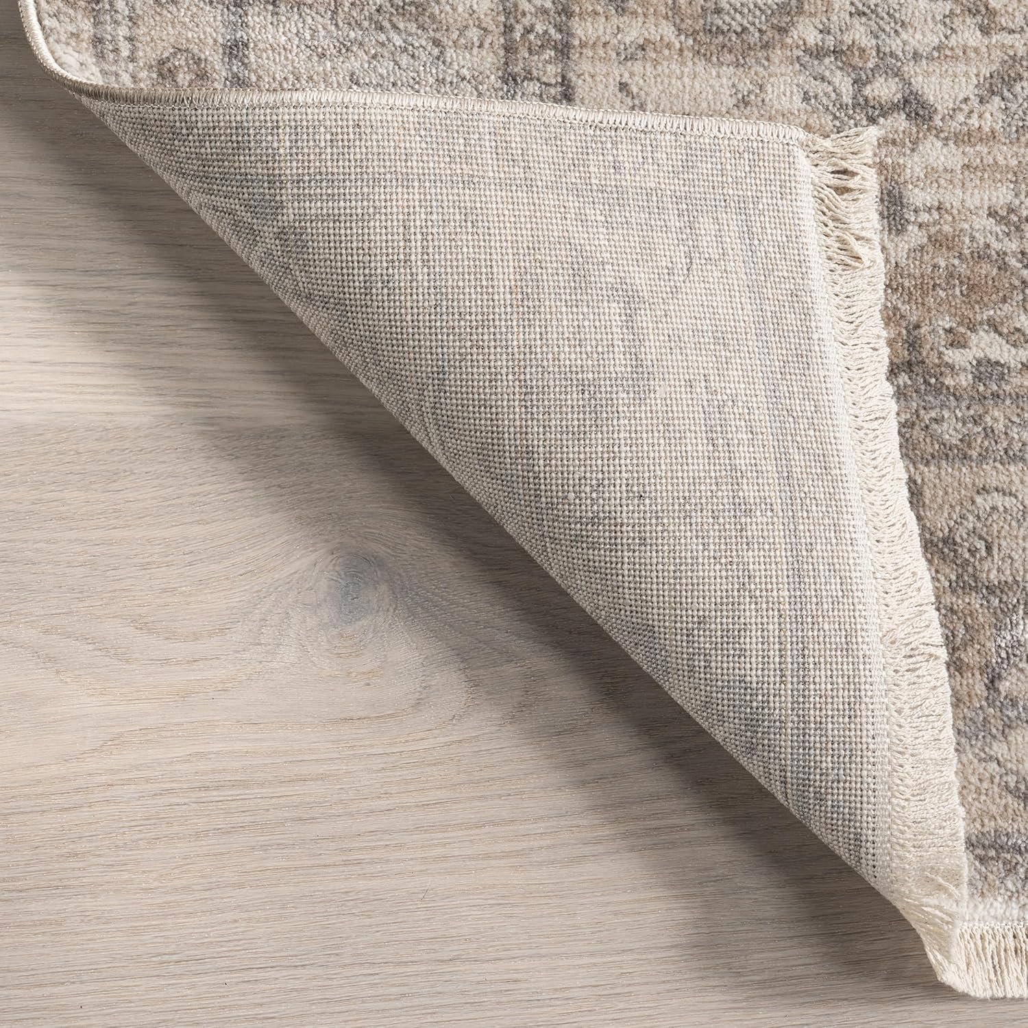 NuLOOM – Alfombra con diseño de medallón, con flecos, modelo Ethel