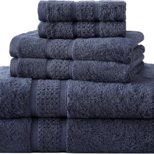 Nautica – Juego de toallas de baño de 6 piezas, absorbentes y resistentes a la decoloración, decoración de baño de moda (azul marino, 6 piezas) Nautica – Juego de toallas de baño de 6 piezas, absorbentes y resistentes a la decoloración, decoración de baño de moda (azul marino, 6 piezas)