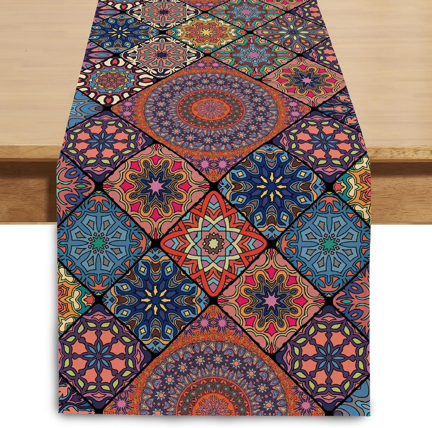 Camino de mesa bohemio de 72 pulgadas de largo, vintage bohemio de temporada para fiestas, cocina, comedor, mesa de café, tocador para interiores y