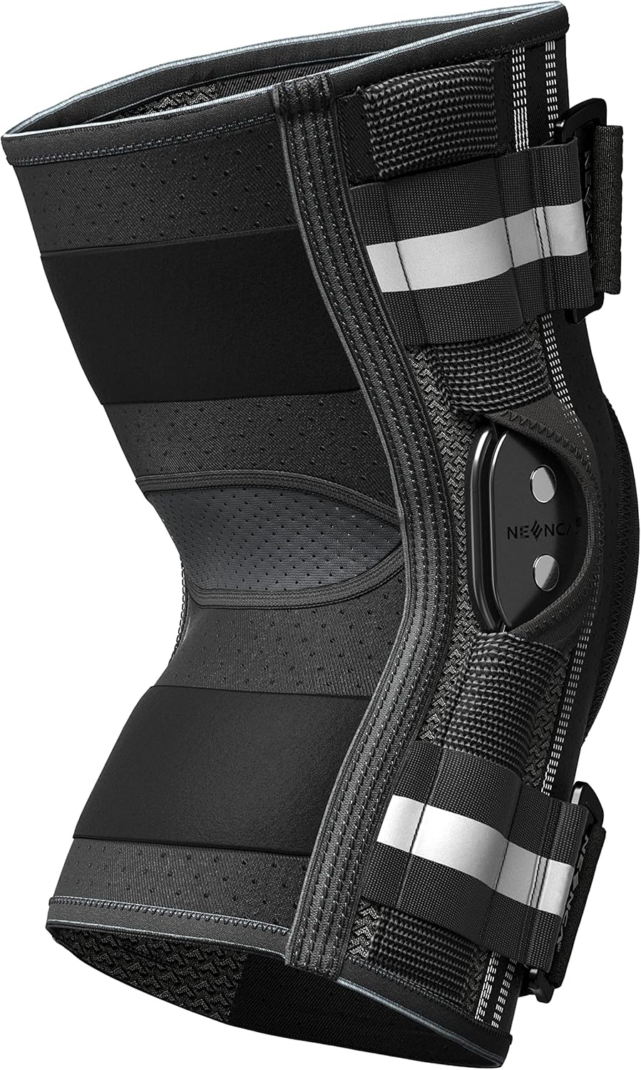 NEENCA Rodillera profesional para dolor de rodilla, soporte ajustable con bisagras con estabilizadores laterales extraíbles, estabilidad para