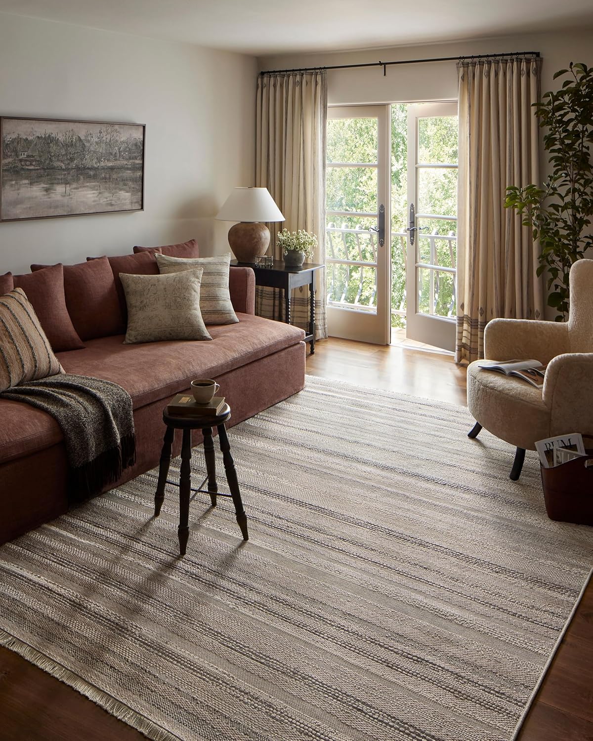 Loloi Amber Lewis x Loloi Malibu Collection MAB-02 – Alfombra de pasillo para interior y exterior, 2′-3″ x 7′-7″, color marfilmulticolor