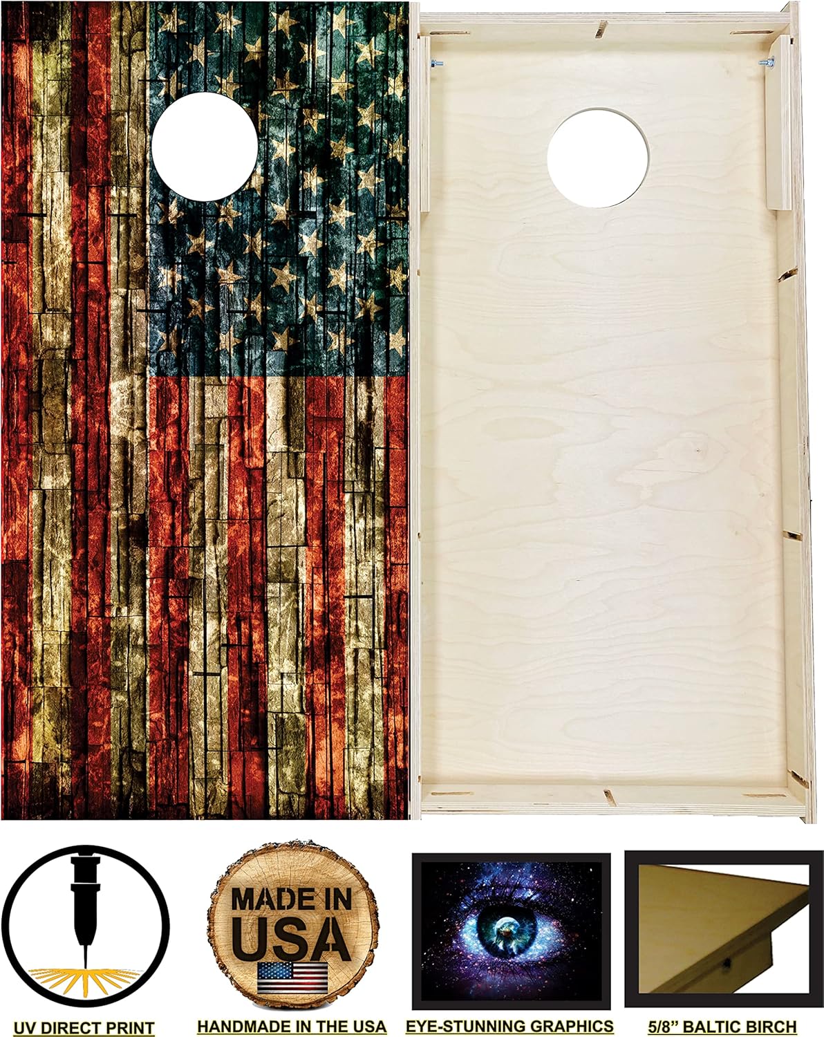 Juego de cornhole de alta calidad, tableros de Cornhole Country Western Cowboy para portón trasero con juego de 8 bolsas de Cornhole 813