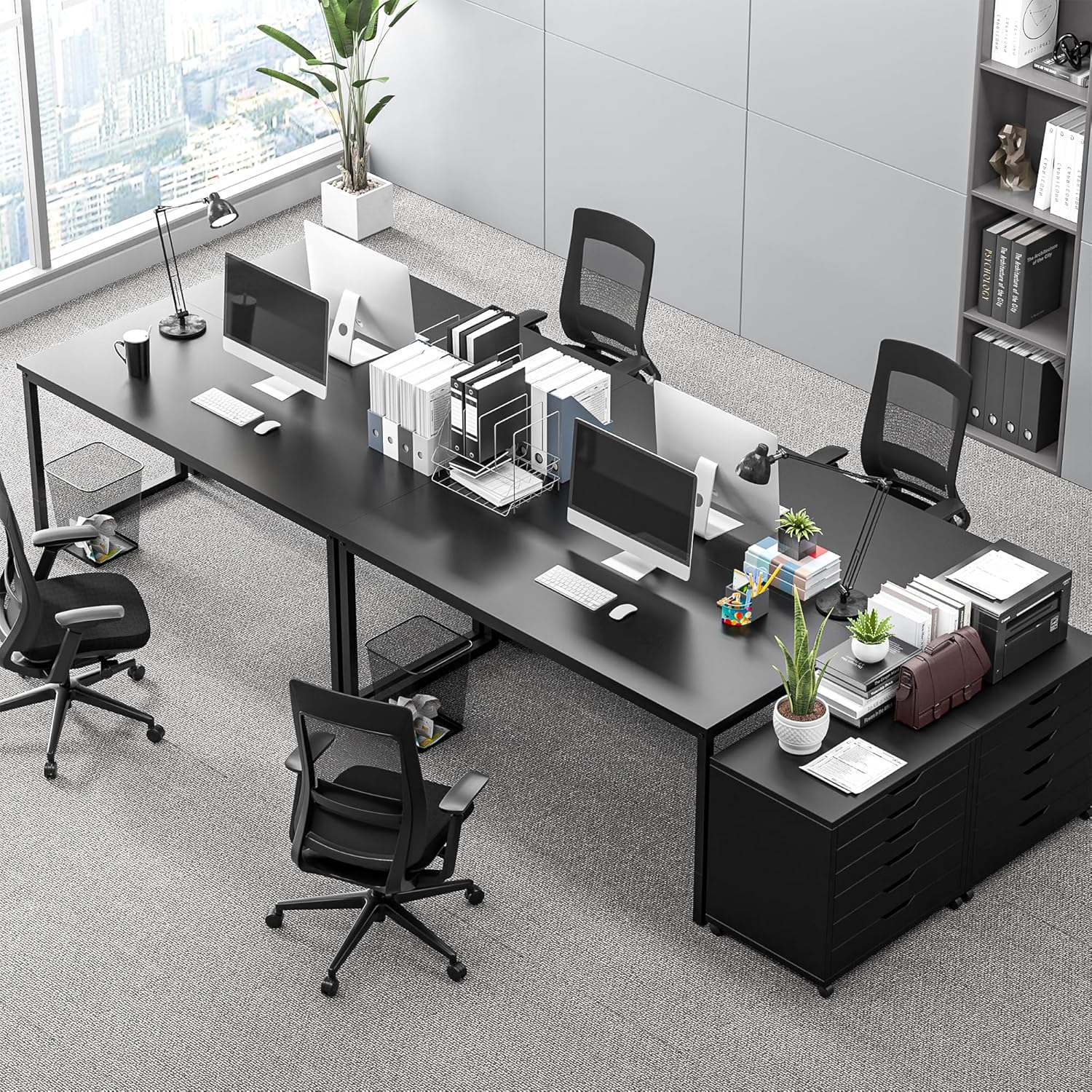 SUPER DEAL Escritorio para computadora de 55 pulgadas, moderno y resistente, escritorio de oficina para computadora portátil, mesa de escritura