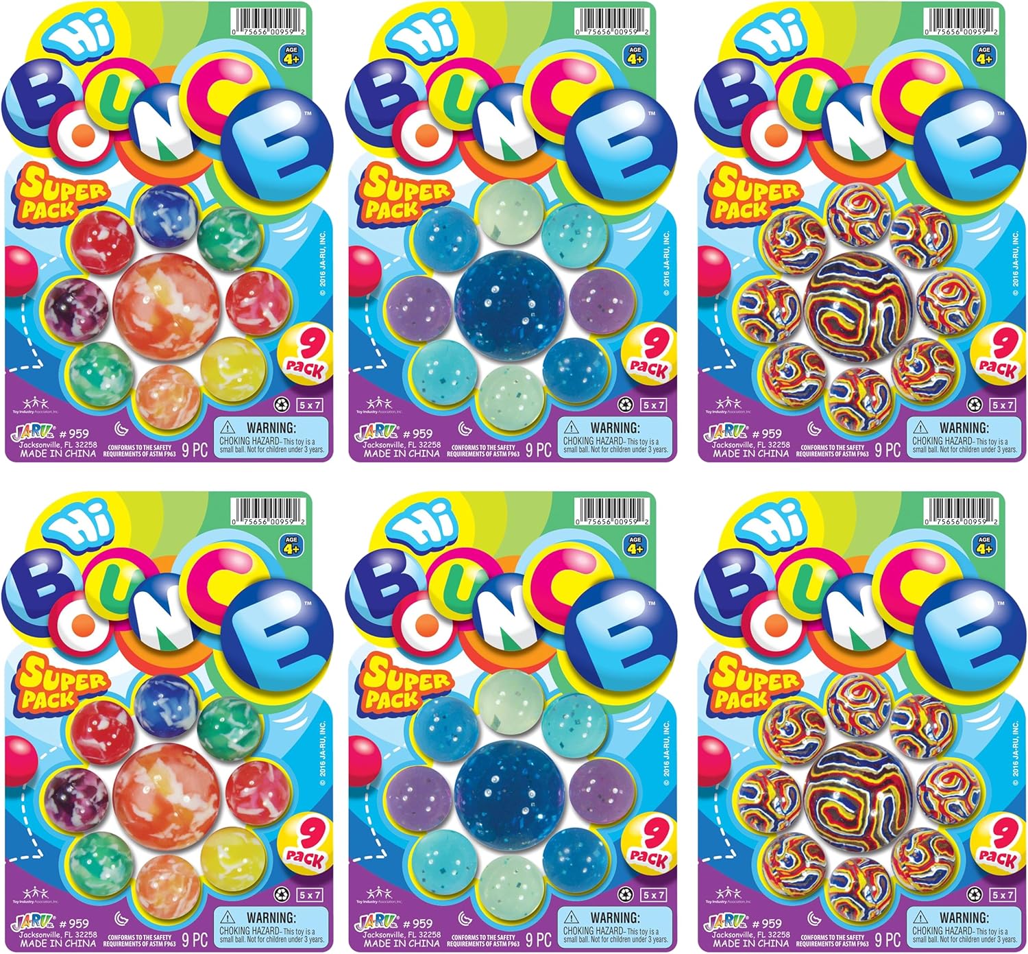 2CHILL Pelotas súper hinchables Super Hi Bounce (cada paquete de 12 bolas) Juguetes pequeños para fiestas para niños, Racketball Premio para niños,