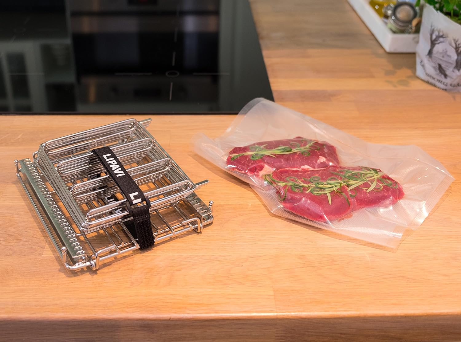 Lipavi Sous Vide anaquel, modelo L20, acero inoxidable, 13.2 x 9.8 pulgadas, altura 6.6 pulgadas, M, Acero inoxidable