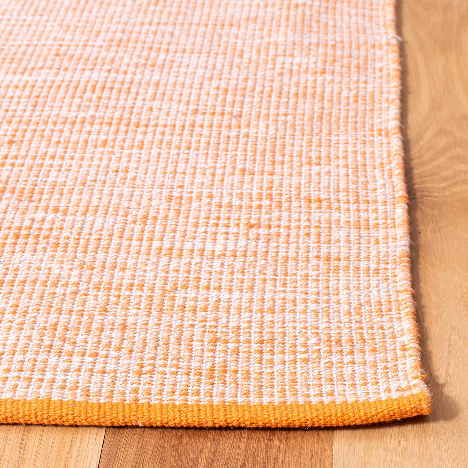 SAFAVIEH Montauk Collection – Alfombra decorativa de algodón, 4 x 6 pies, color naranja, tejido plano hecho a mano, ideal para zonas de alto tráfico