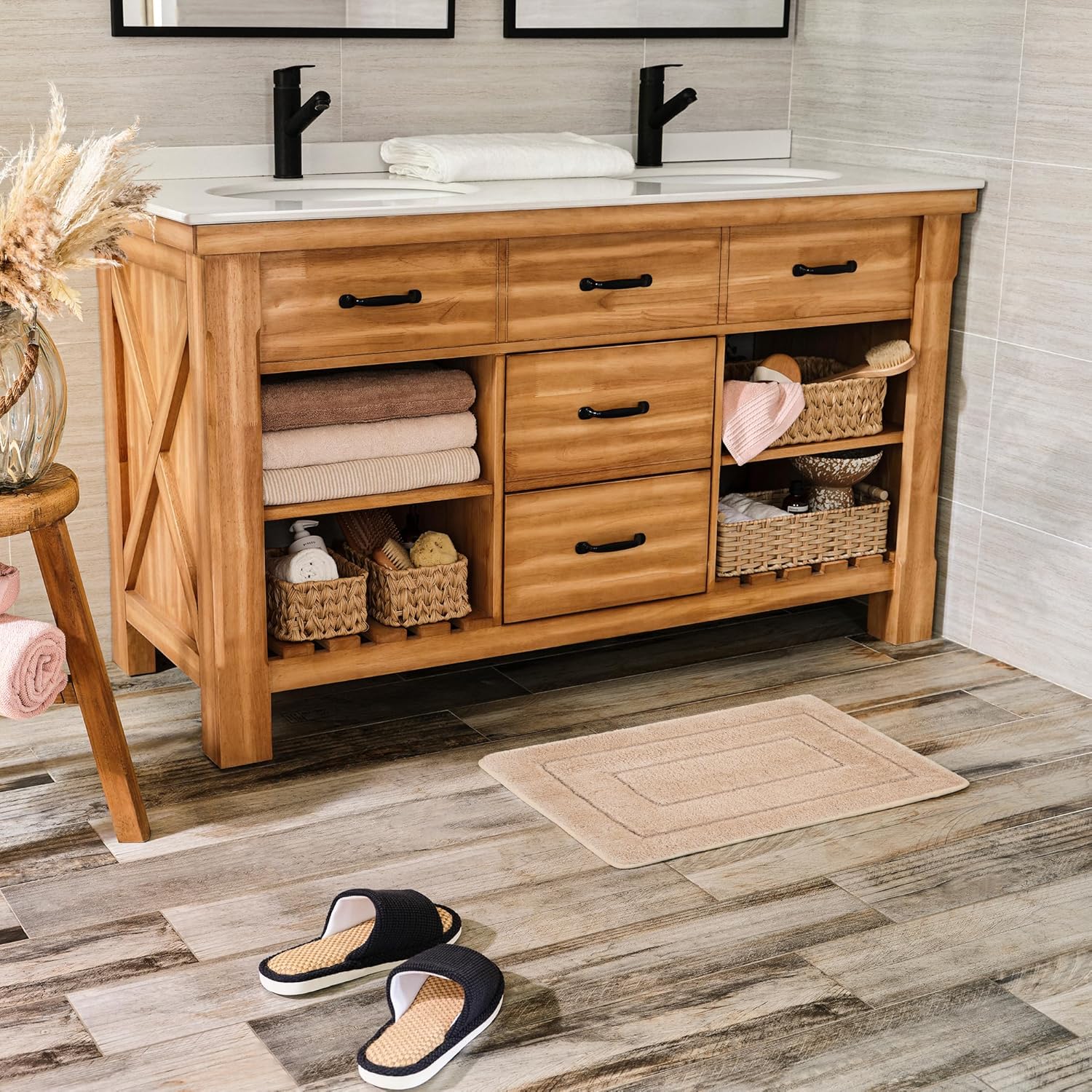 GRANNY SAYS Alfombras de baño antideslizantes, 16 x 24 pulgadas, alfombras de baño lavables para baño, tapetes de baño para suelo de baño, tapete de