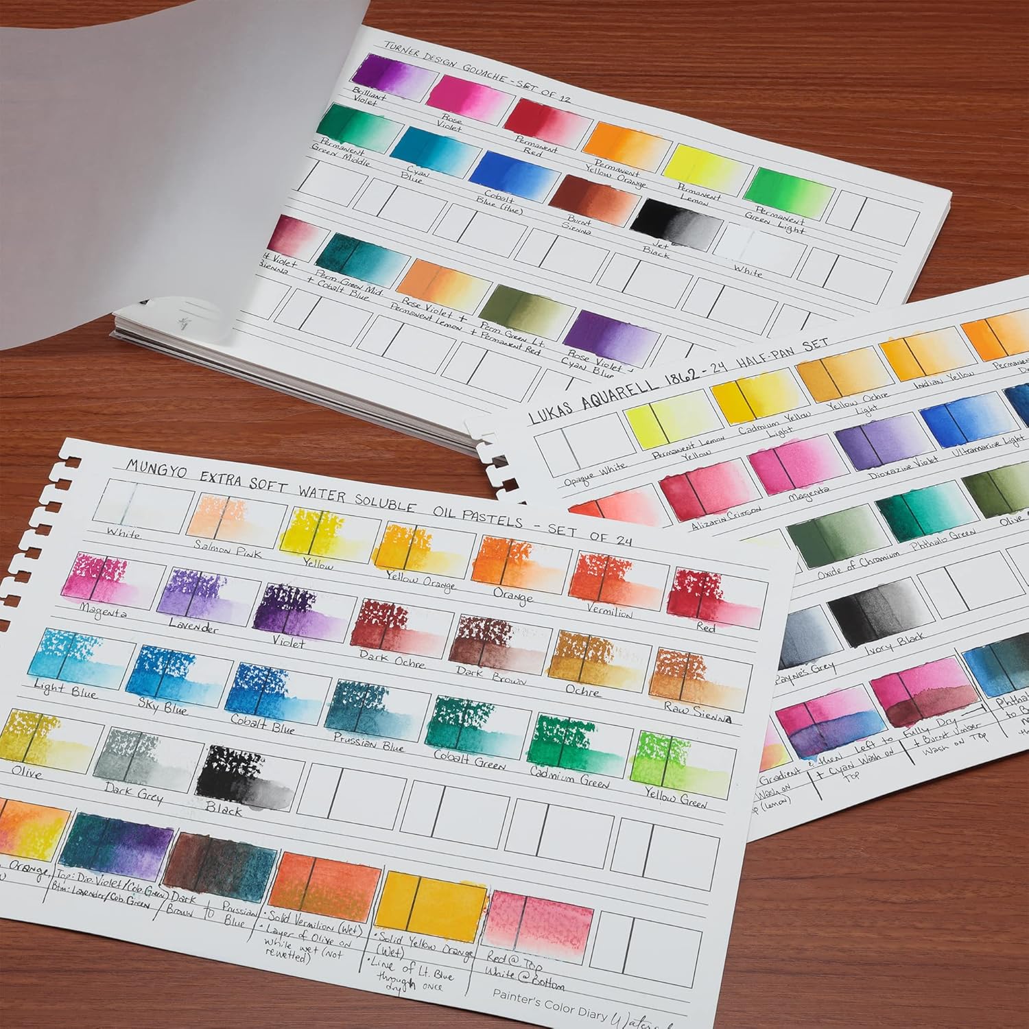 HG Art Concepts Painters – Agenda de colores  9 x 12 pulgadas, 140 libras, libro de muestras de color sin ácidos con 10 páginas para acuarela y
