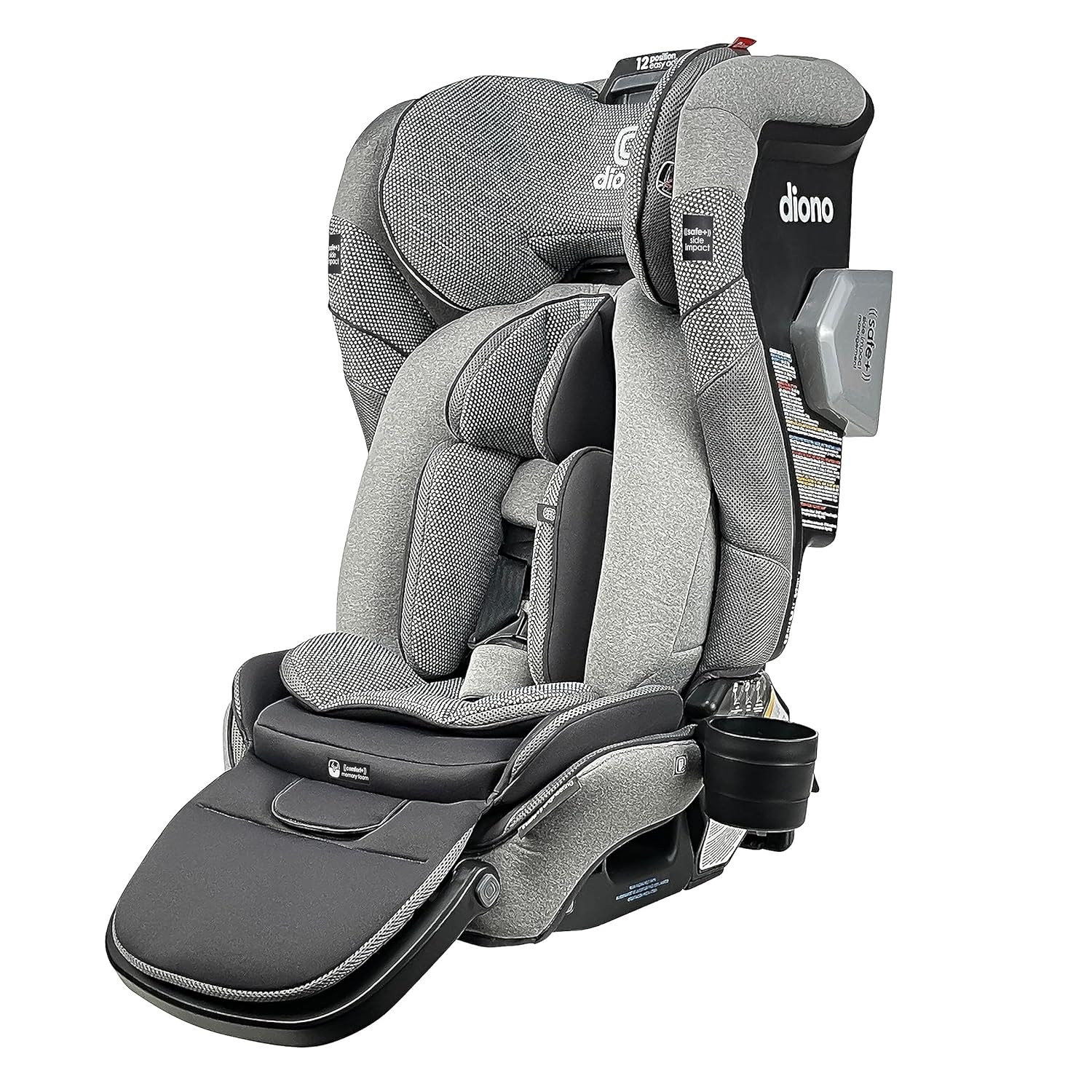 Diono Radian 3QXT+ FirstClass SafePlus – Asiento convertible 4 en 1 para automóvil, orientado hacia atrás y hacia adelante, ingeniería Safe Plus,