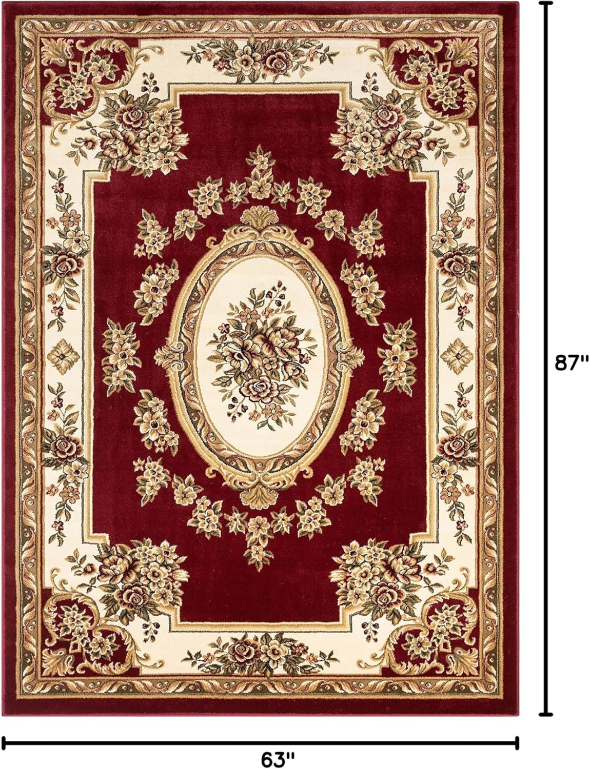 Alfombra de pastoral con medallón de tejido suave y grueso, estilo europeo, con diseño floral y tradicional, fácil de limpiar, moderna, clásica,