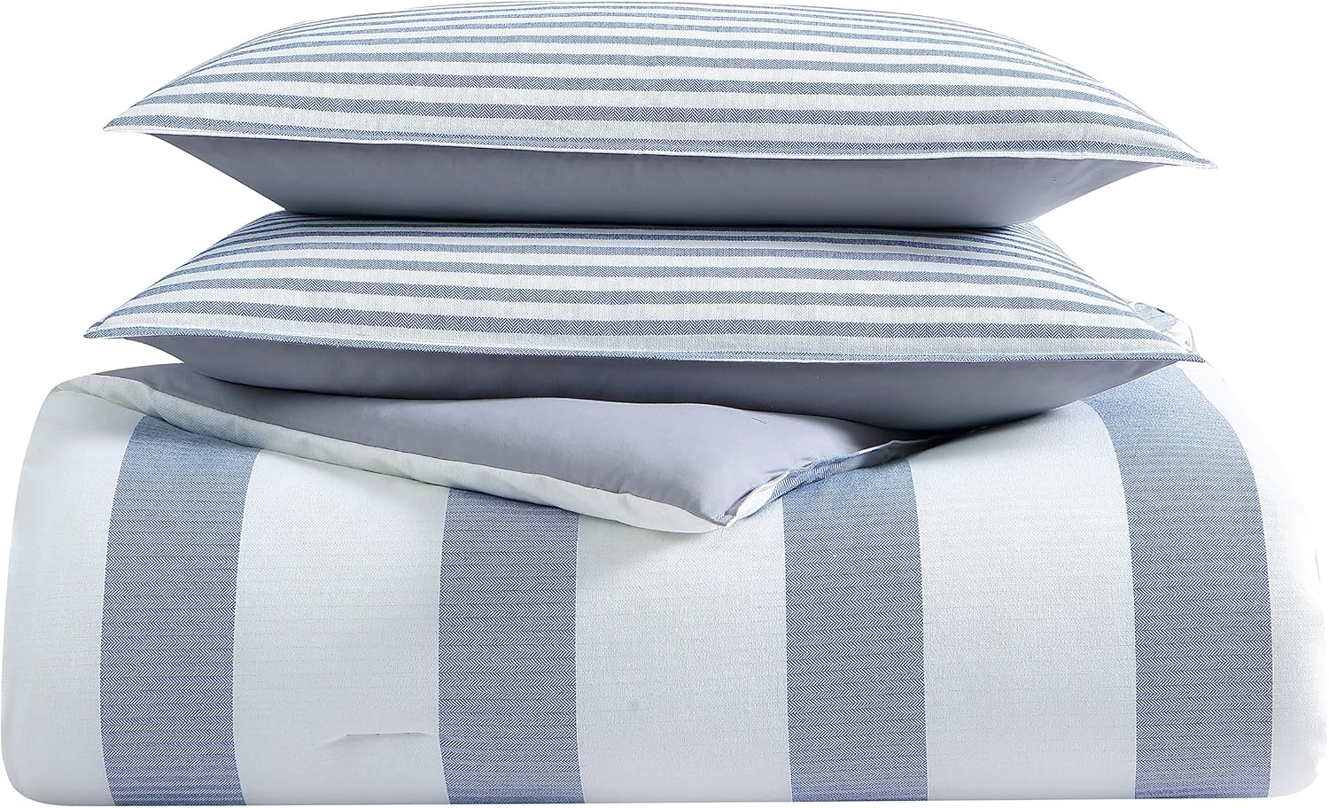 Nautica Home  Fairwater Collection  100% algodón inspirado en el Mediterráneo, funda de edredón a juego, juego de cama de 2 piezas, individual, azul