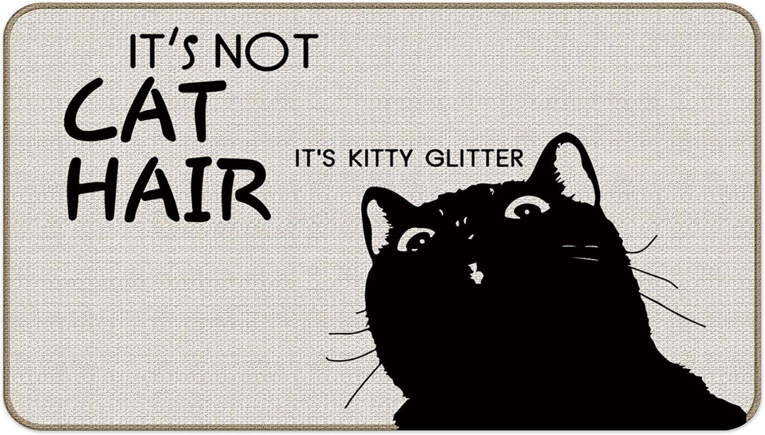 Tapete de regalo de gato negro, tapete de bienvenida antideslizante de 30 x 17 pulgadas, tapete para puerta de gato, decoración de gato negro para
