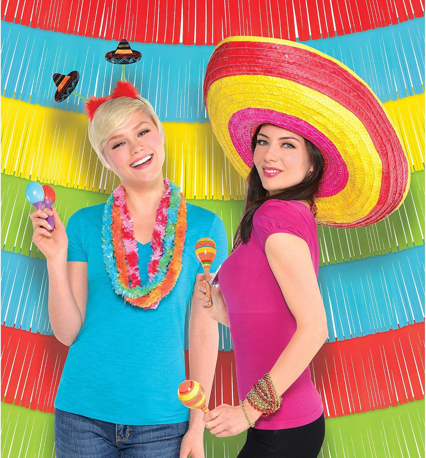 Amscan Fiesta Deluxe – Set de escena con flecos, 60 pulgadas, multicolor