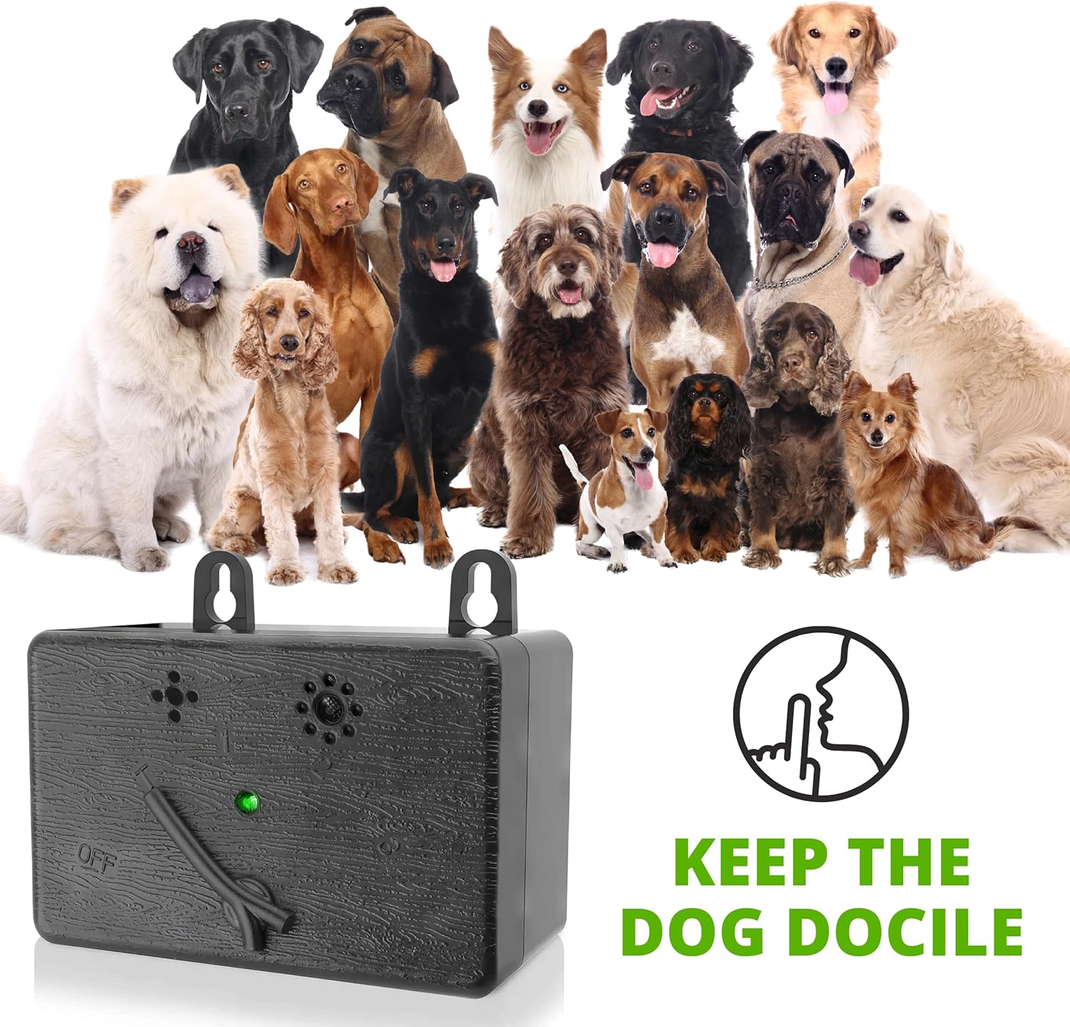 BELMAKS Dispositivo ultrasónico de control de ladridos para perros, dispositivos ultrasónicos de 50 pies para detener los ladridos de perro con 3