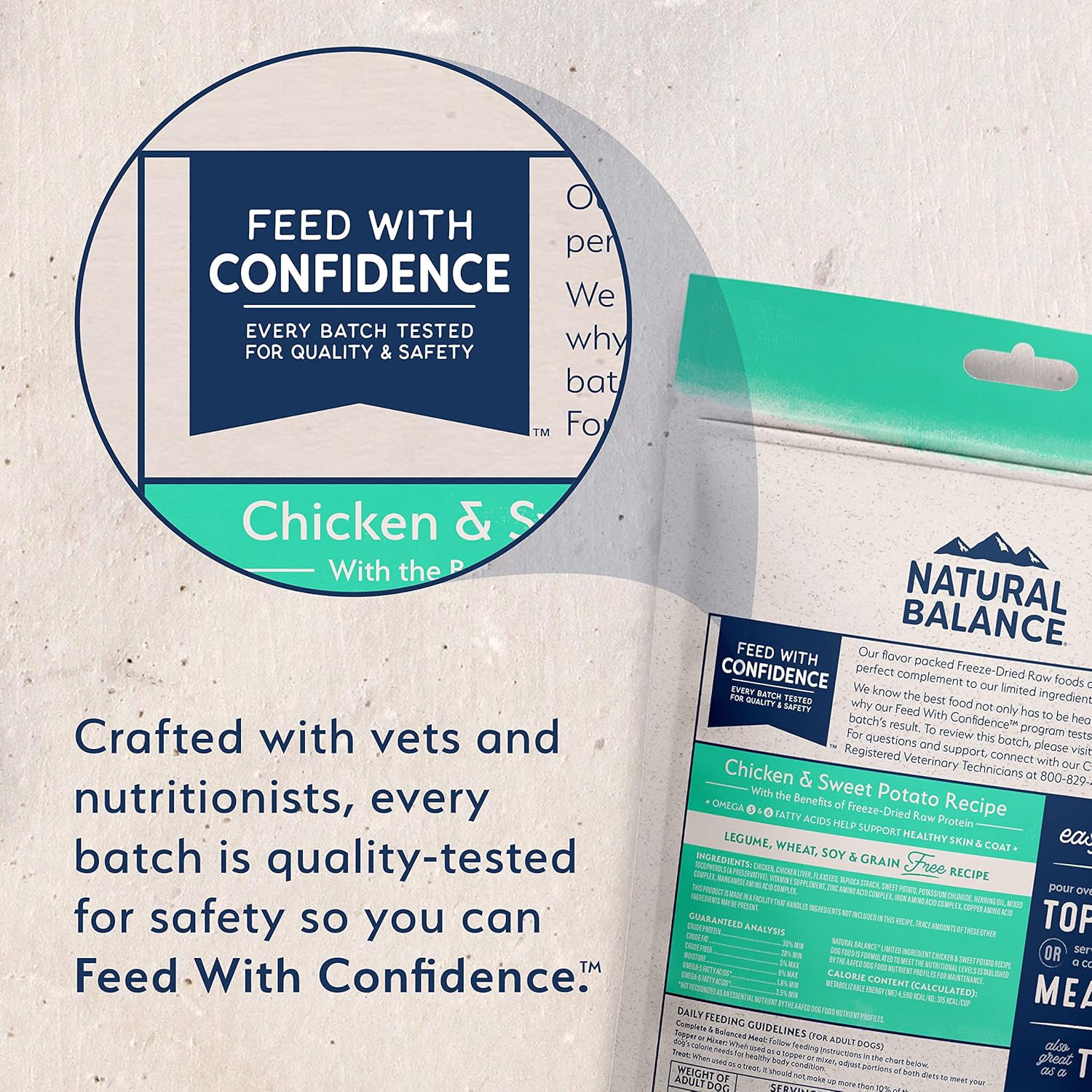 Natural Balance Alimento crudo liofilizado para perros, fórmula para adultos de ingredientes limitados sin granos, ideal como aderezo, golosina o
