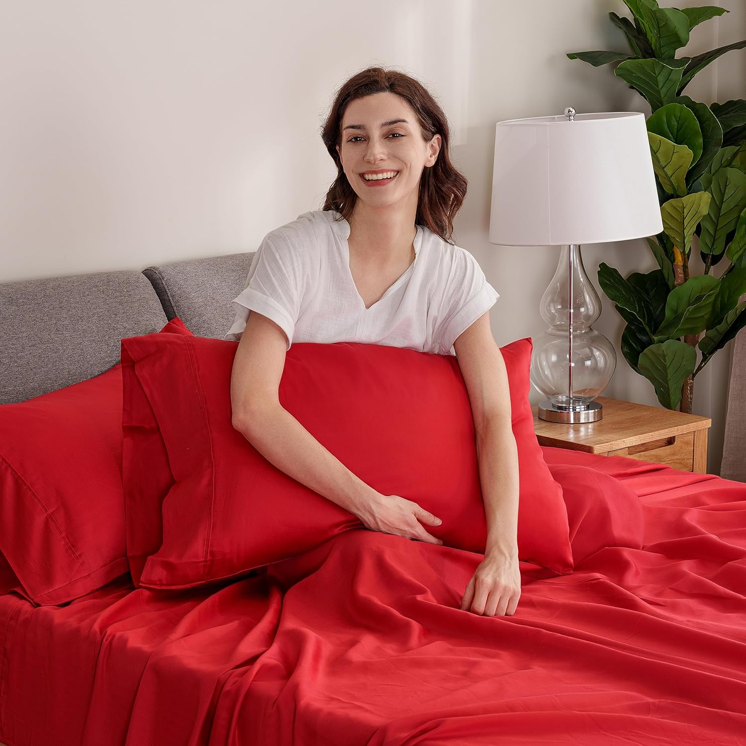 Berkshire Blanket Juego de ropa de cama de tejido percal de 300 hilos, sábanas y fundas de almohada de 100 % algodón, 3 piezas, bolsillo profundo,