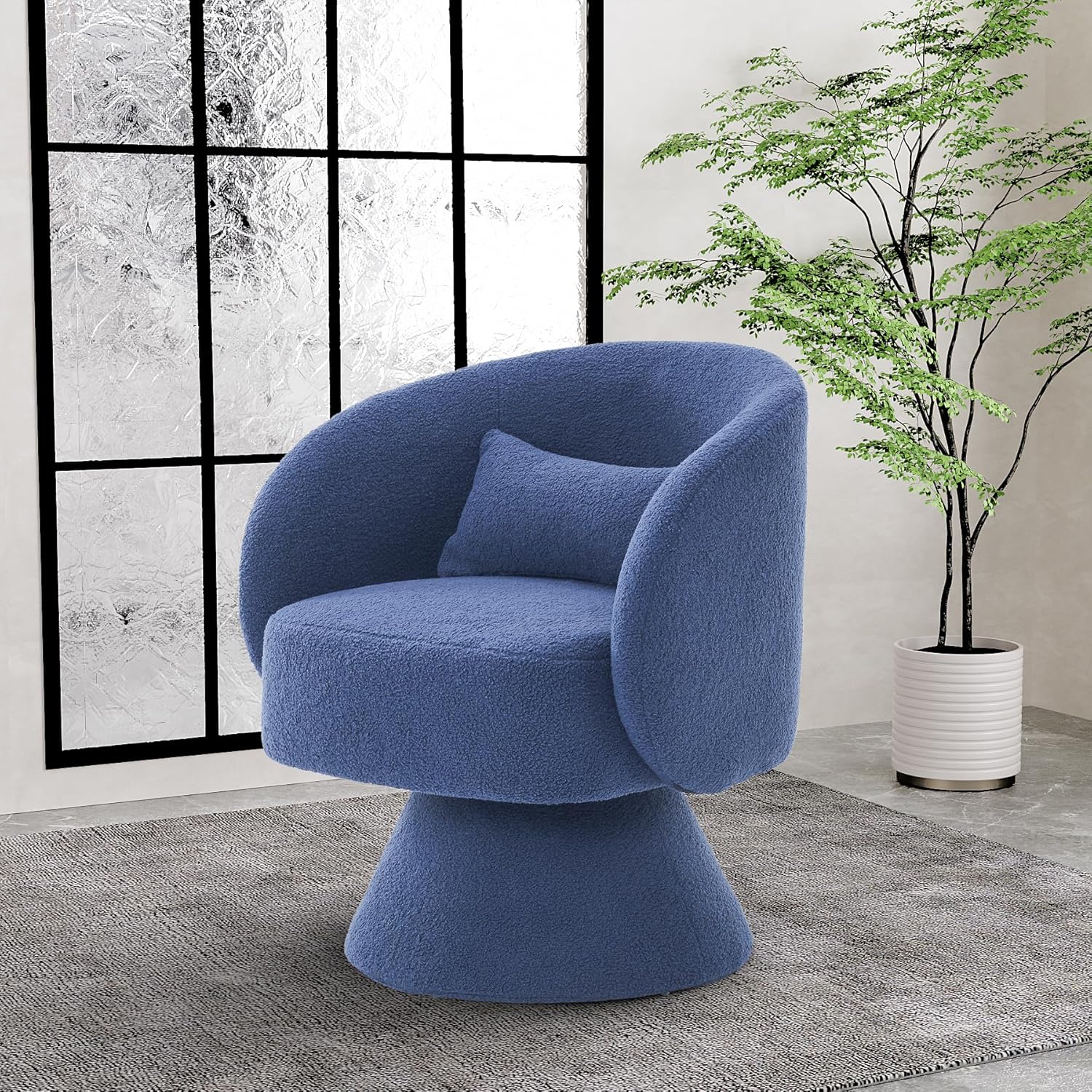 Silla giratoria decorativa, sillas giratorias de barril de 360 grados, sillones modernos tapizados, sillas giratorias para sala de estar,