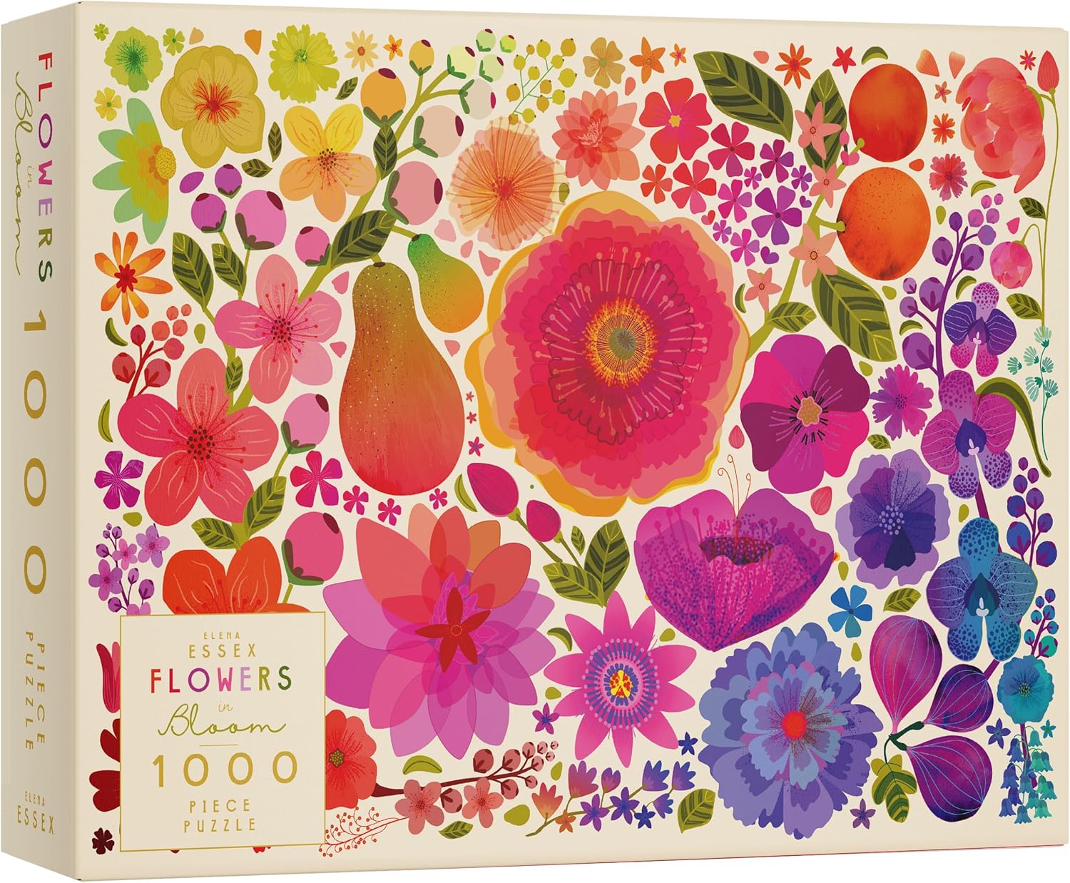 Elena Essex Rompecabezas de 1000 piezas para adultos, flores en flor, rompecabezas para adultos, de 1000 piezas, coloridos rompecabezas florales con