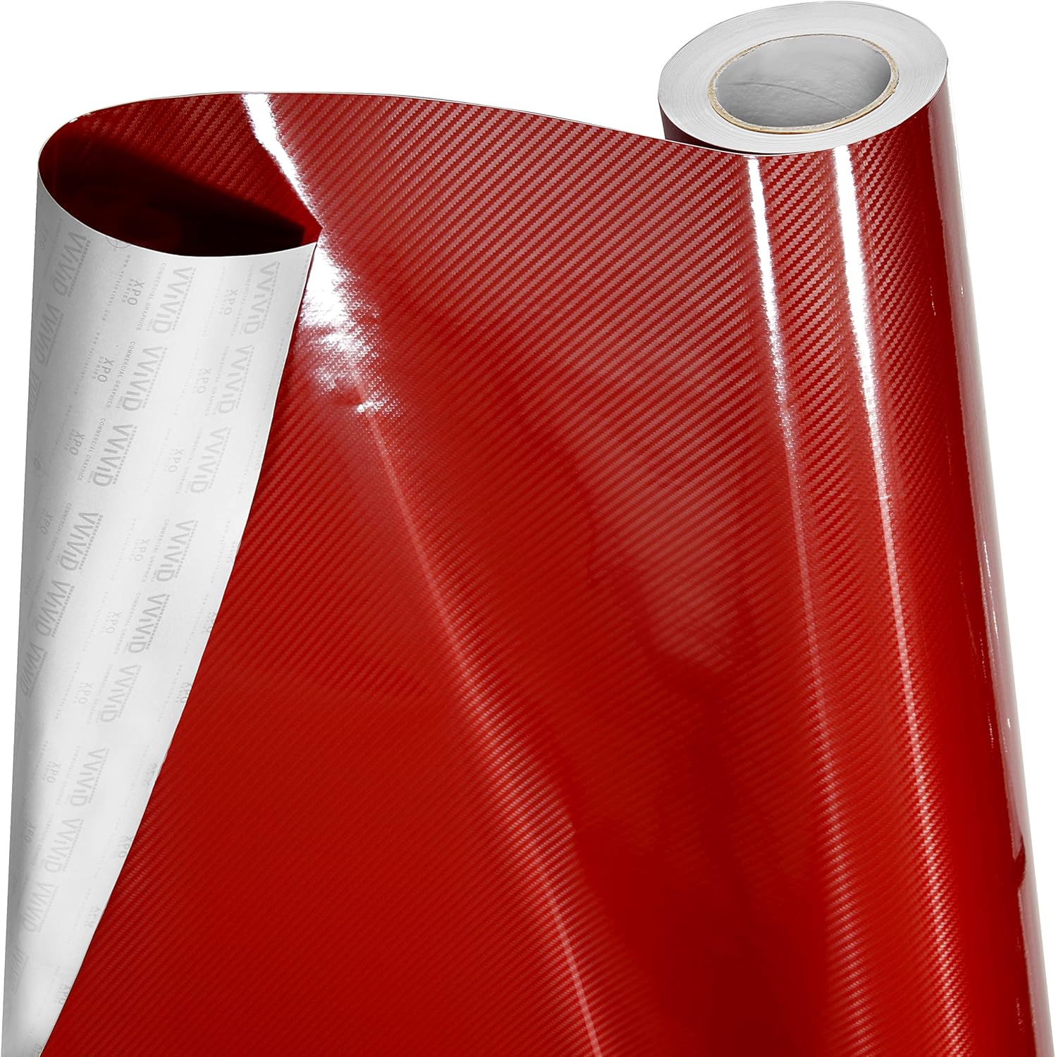 VViViD Rollo de película de vinilo de fibra de carbono epoxi 5D de alto brillo rojo (3 pies por 5 pies)