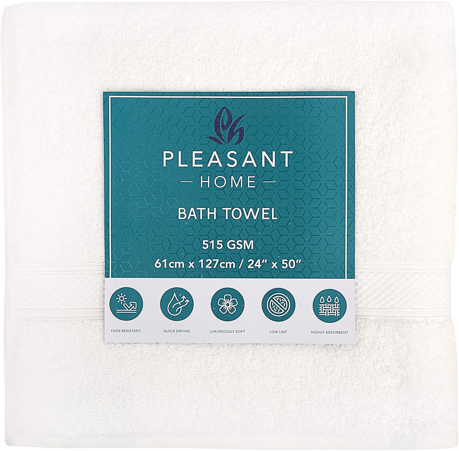 Pleasant Home – Juego de 6 toallas de baño (24 x 50 pulgadas), 100% algodón, 17.64 ozm, ligeras, suaves y absorbentes, para baño, para gimnasio,