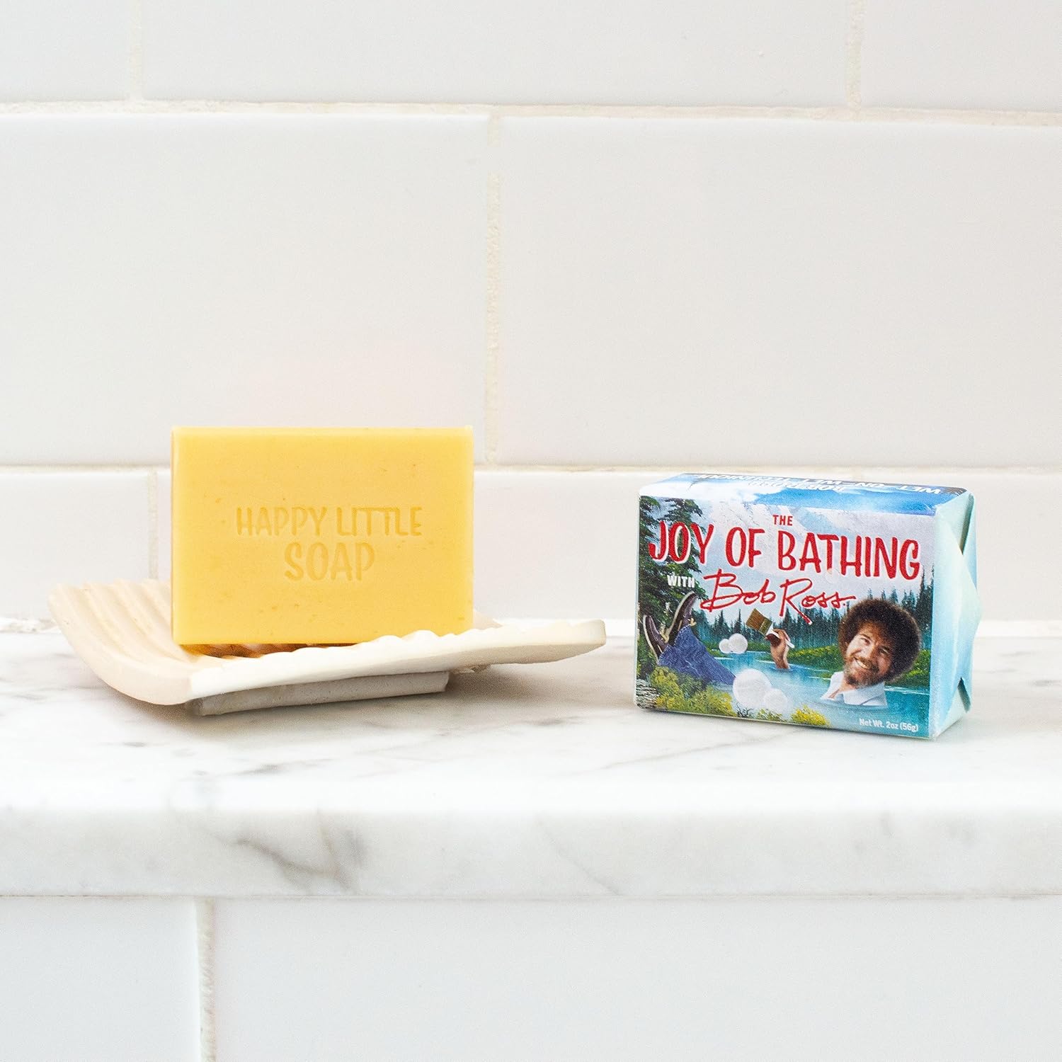 The Unemployed Philosophers Guild Bob Ross Soap – Hecho en los Estados Unidos, 2oz (56g) de jabón de barra de invitados de tamaño viaje