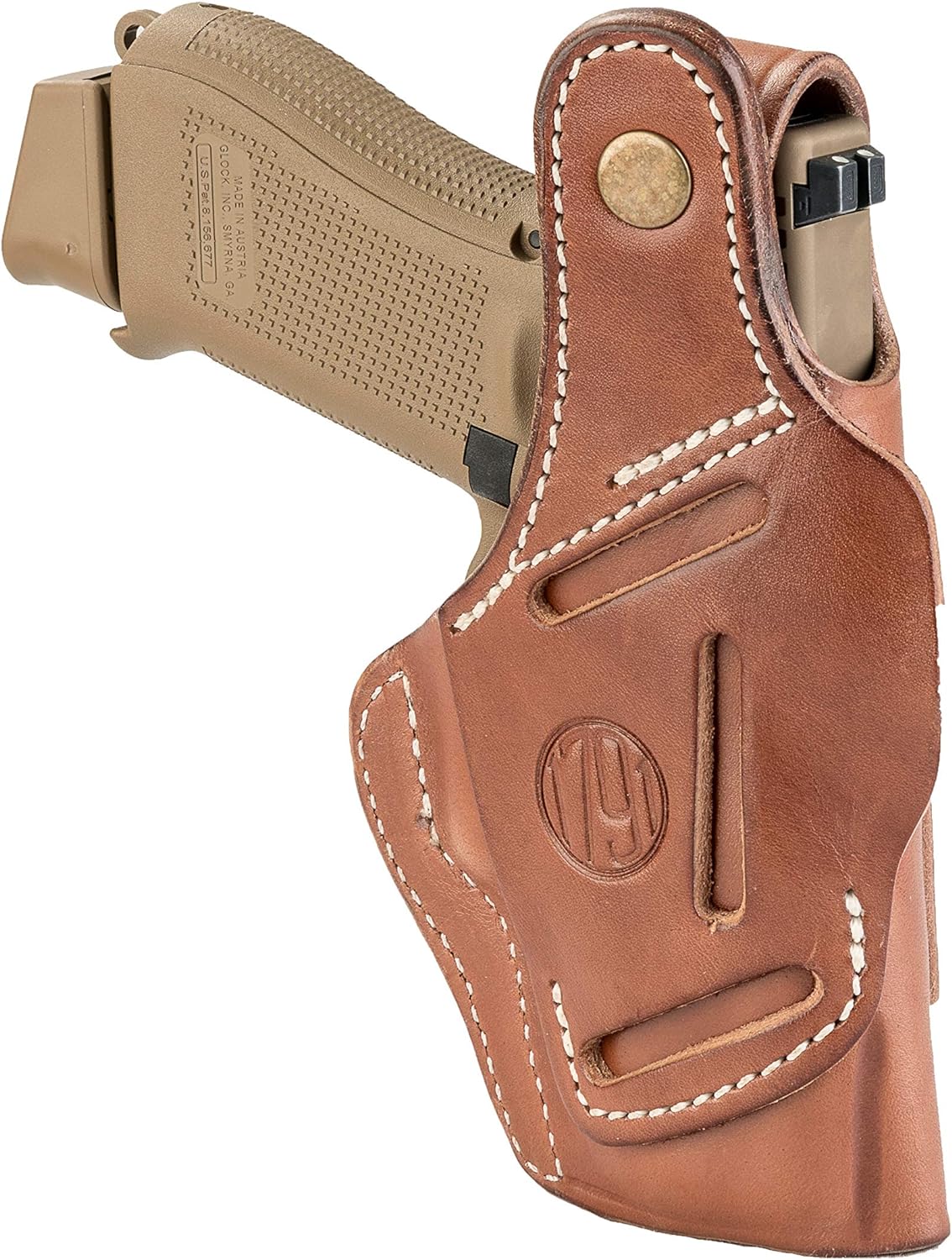 1791 GUNLEATHER Funda de piel para pistola de mano derecha OWB e IWB, compatible con Glock 17 19 22 23 32, Ruger SR9 SR22, Sig P225 P299, SW MP9