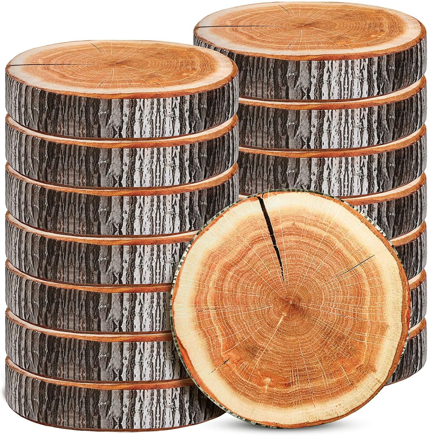 15 almohadas decorativas redondas, cojín de asiento de círculo de tocón de 15.75 pulgadas, cojín de suelo con rodajas de madera de árbol 3D, cojín