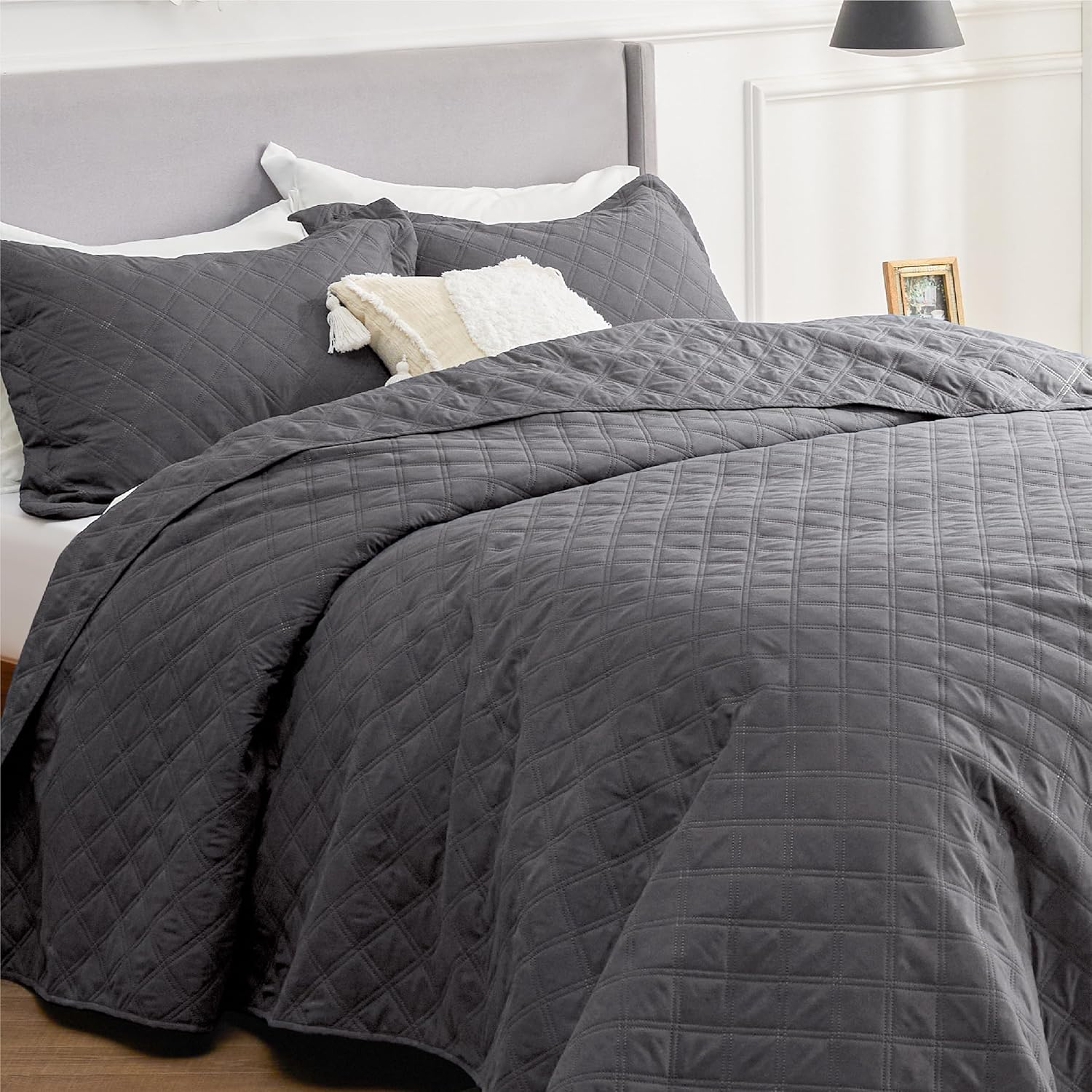 Bedsure – Juego de edredón de poliéster-diamante ultrasónico GN 106×96 US