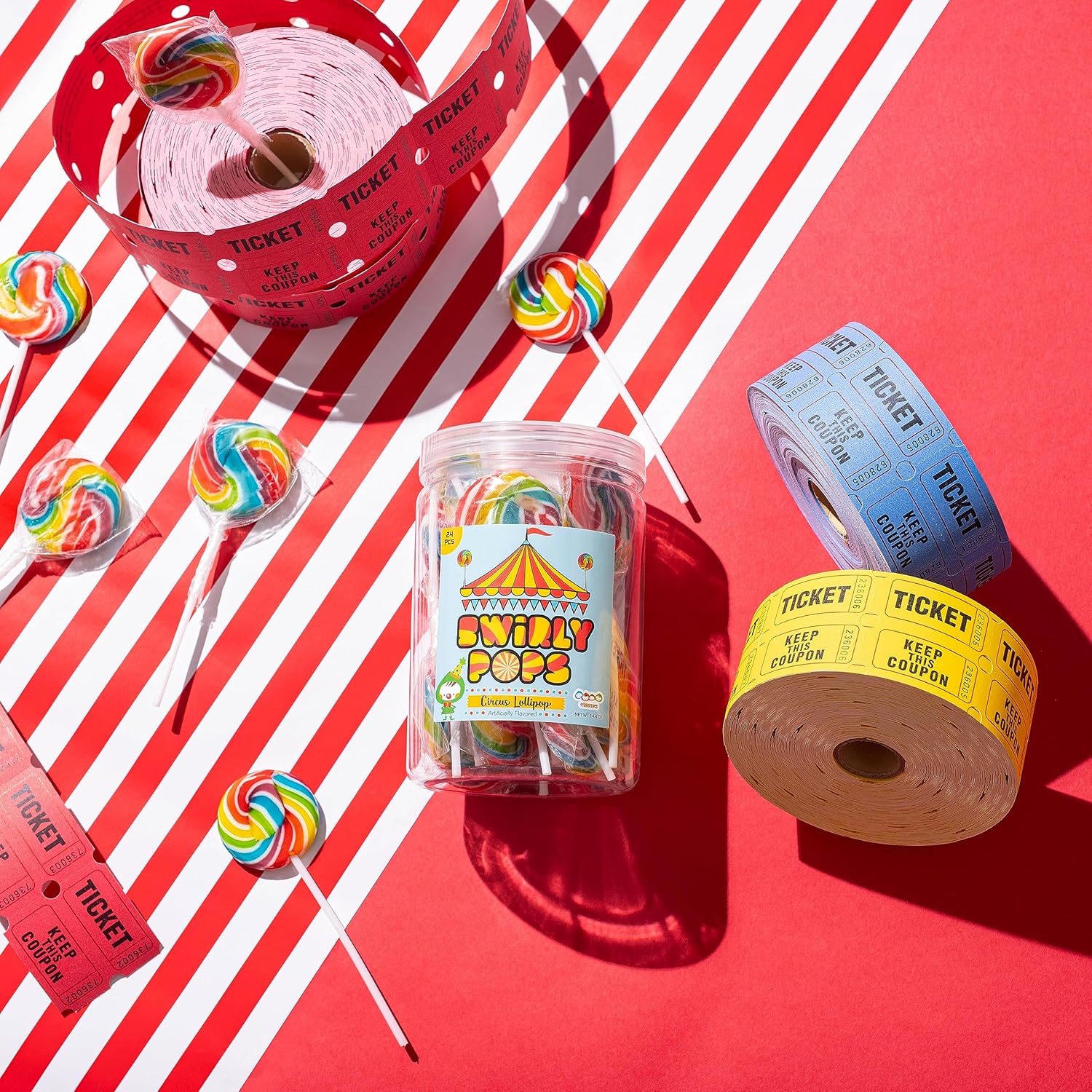 4YoreElves – Paletas de arco iris envueltas individualmente, repletas de sabor afrutado, grandes paletas de remolino para fiestas de cumpleaños de