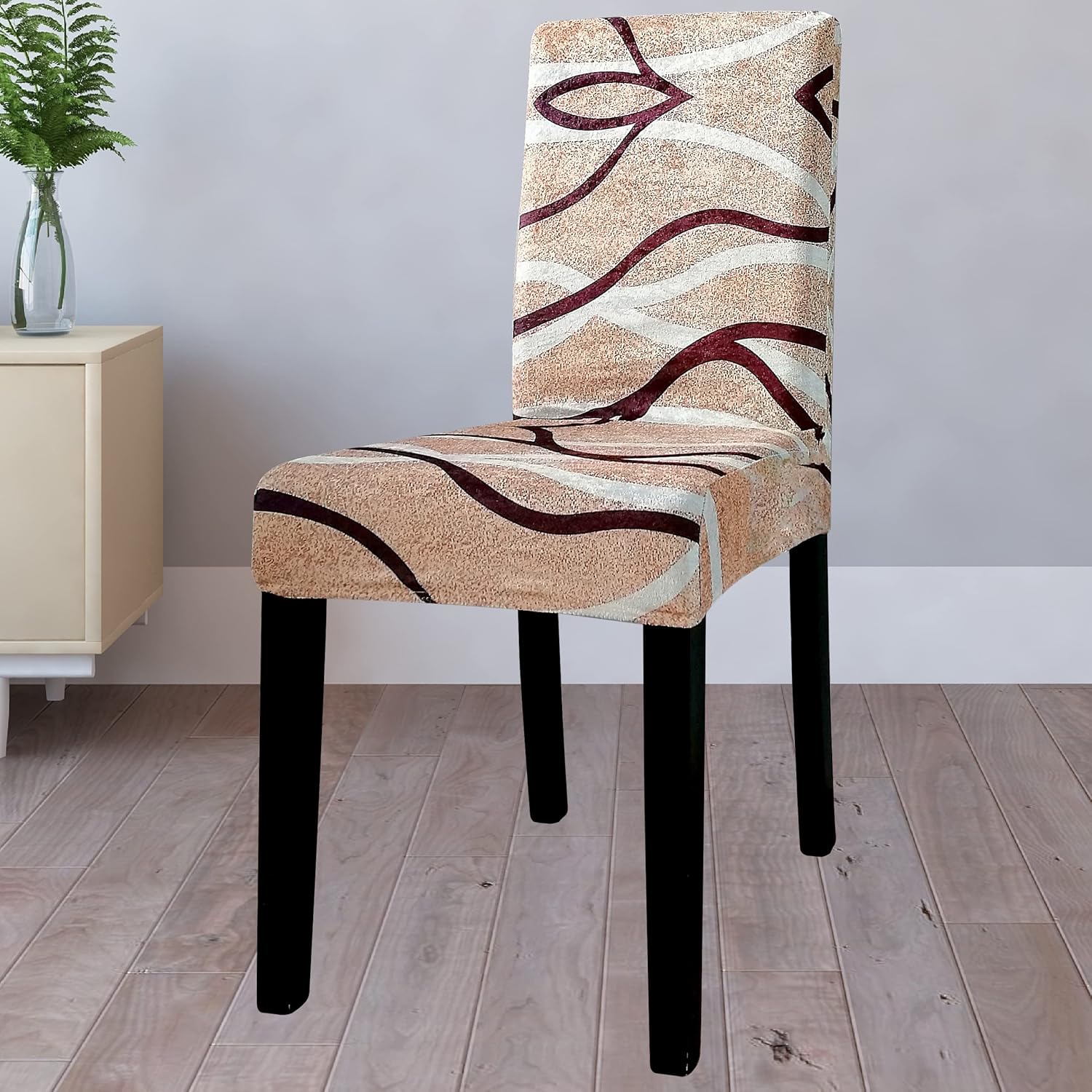 Juego de 2 fundas de terciopelo para sillas de comedor, fabricadas en Europa, elegantes diseños de tela, fundas elásticas de elastano, fundas de
