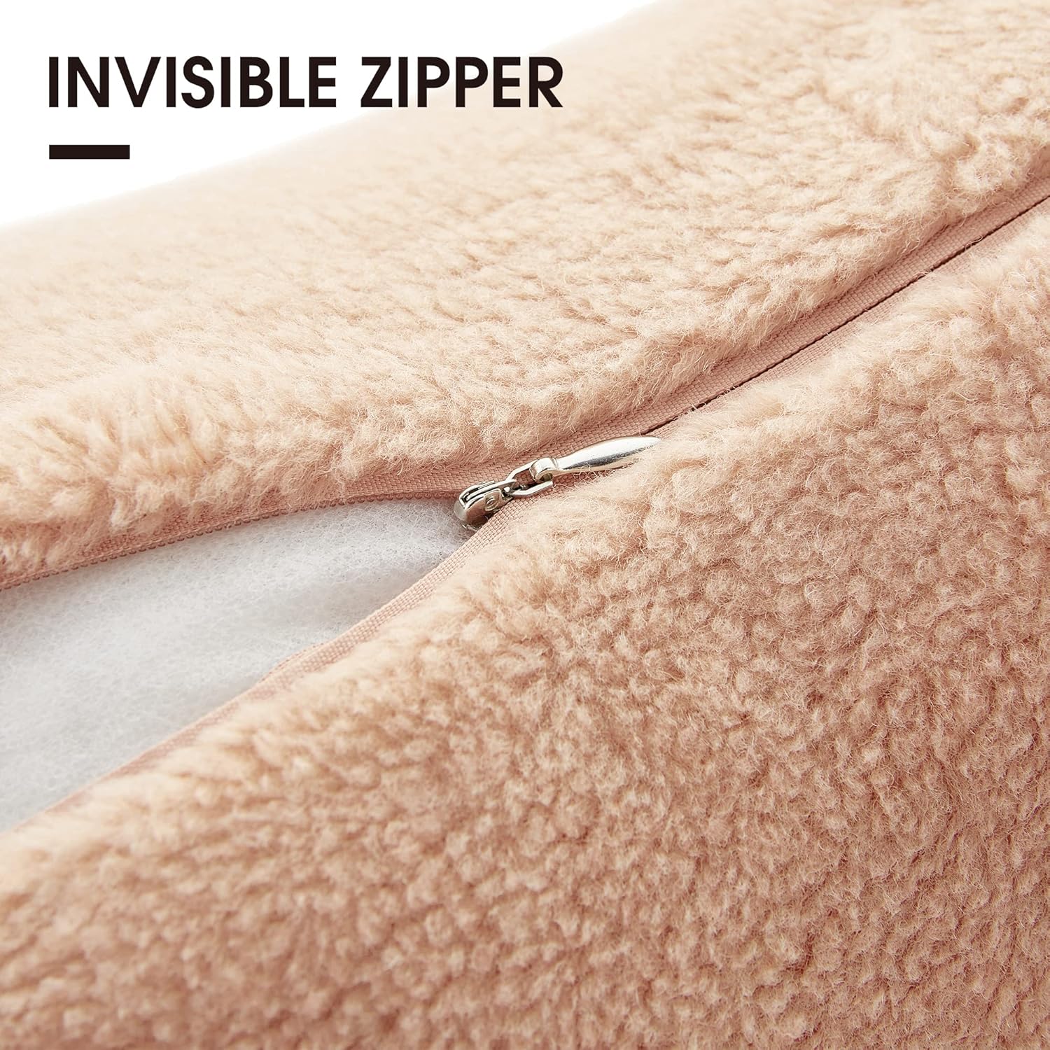 Juego de 2 fundas de almohada de sherpa, acogedoras y esponjosas, fundas de cojín decorativas para sofá, cama, almohadas decorativas, 18 x 18