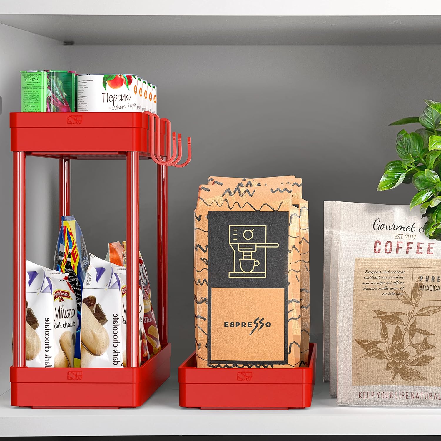 Simple Houseware Carrito de cocina de almacenamiento de 3 niveles delgadossúper estrechos estantes con asa, 26.5 pulgadas de altura5.5 pulgadas de