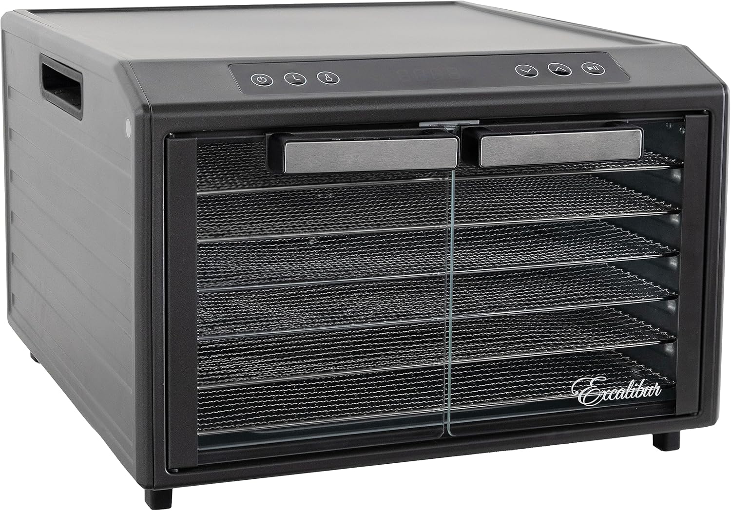 Excalibur Deshidratador eléctrico de alimentos Select Series 6 bandejas con control de temperatura ajustable, incluye bandejas de secado cromadas,