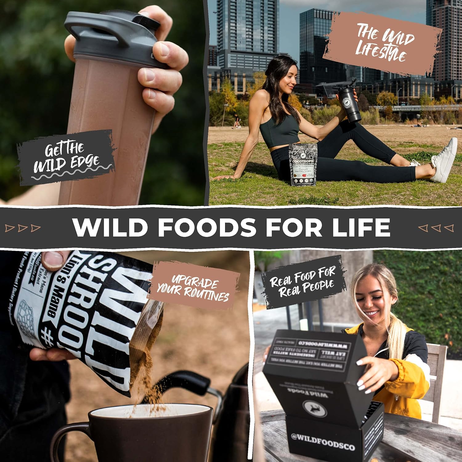 Wild Foods – Extracto de hongos Reishi 101 superalimento en polvo  Solo cuerpos fructíferos  Hierba adaptogénica para el sistema inmunológico, ayuda