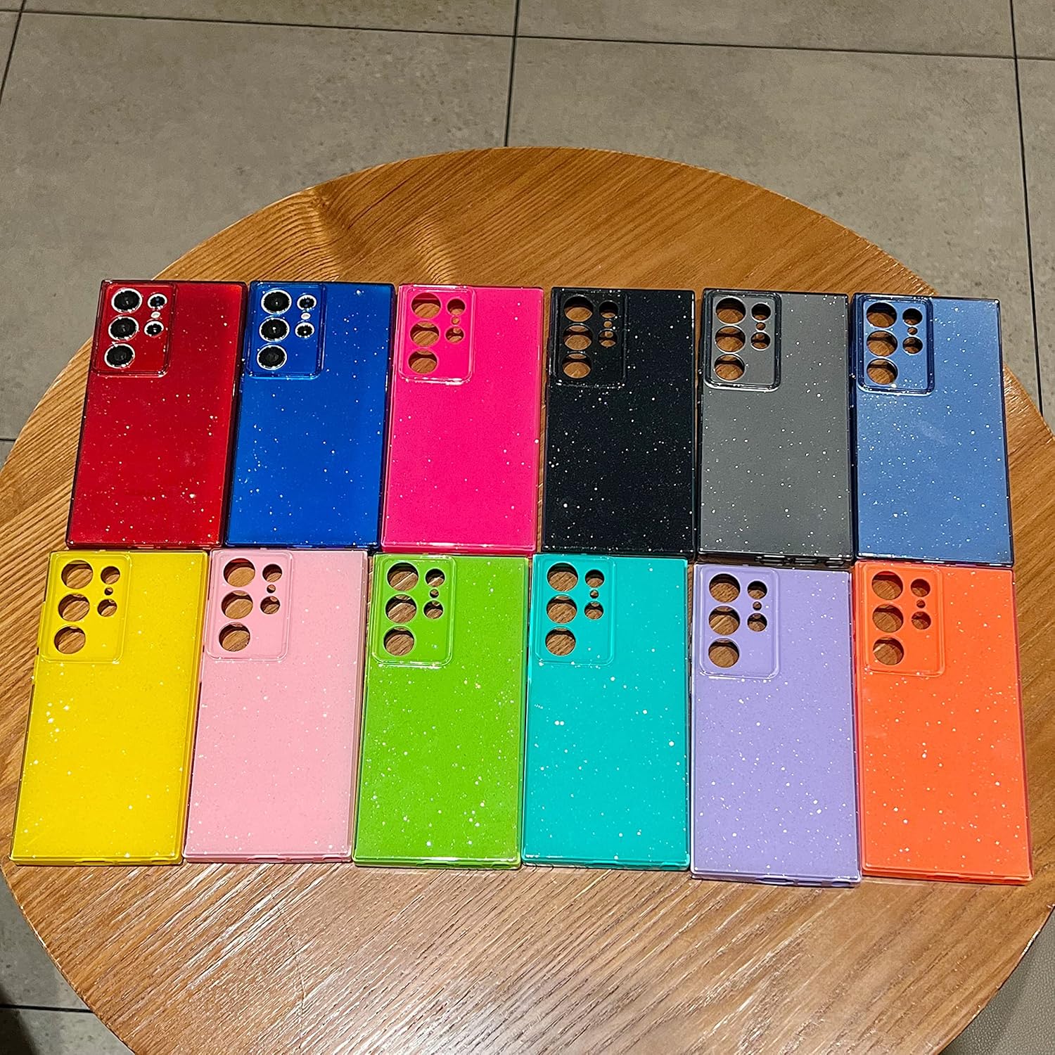 Funda para Samsung Galaxy S23 Ultra, con purpurina negra brillante y linda para niñas y mujeres, esquinas reforzadas de TPU flexible, a prueba de