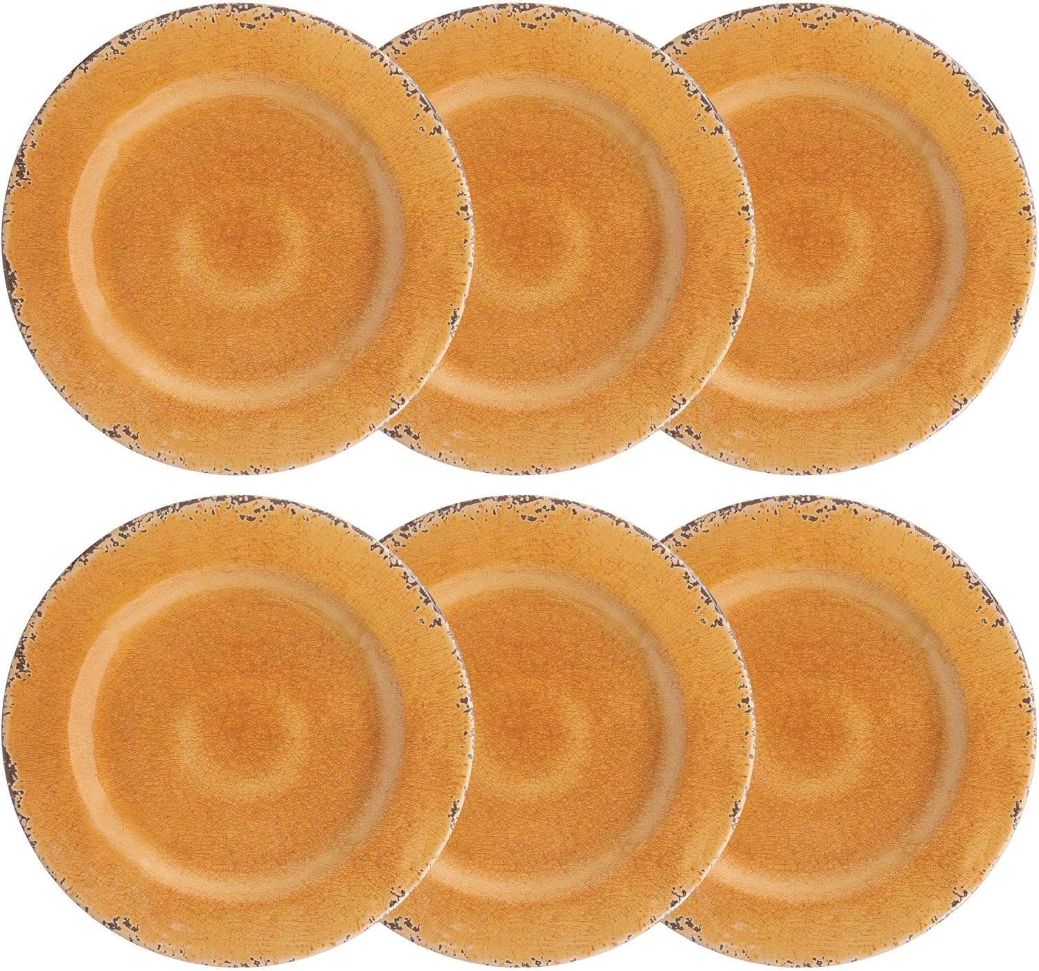 UP ware – Juego de 6 platos llanos de melamina, sin BPA, aptos para lavavajillas, platos redondos para plato principal, pasta y ensalada, platos