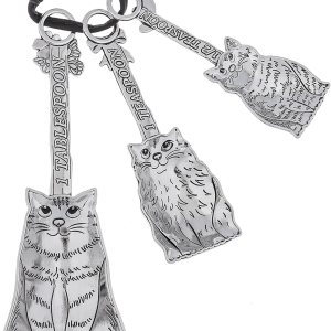 Ganz Family Of Cats – Cucharas medidoras de aleación de zinc pulidas en tono plateado, juego de 4 piezas Ganz Family Of Cats – Cucharas medidoras de aleación de zinc pulidas en tono plateado, juego de 4 piezas