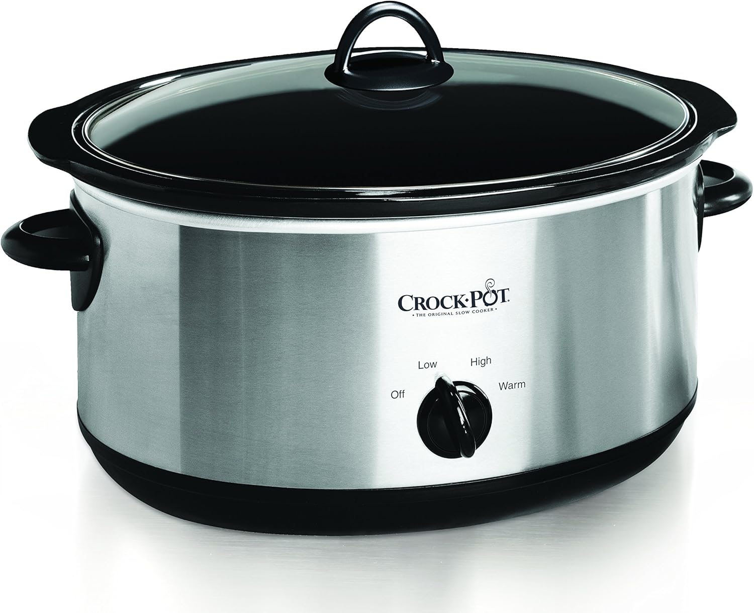 Crock-Pot Olla de cocción lenta programable grande de 8 cuartos con ajuste de calentamiento automático y libro de cocina, acero inoxidable negro y