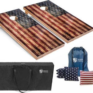 Tailgating Pros Rustic American Flag Cornhole Boards wBean Bags – 4’x2′ Distressed Flag Cornhole Game wCarrying Case & Corn Hole Bags Tailgating Pros Rustic American Flag Cornhole Boards wBean Bags – 4’x2′ Distressed Flag Cornhole Game wCarrying Case & Corn Hole Bags