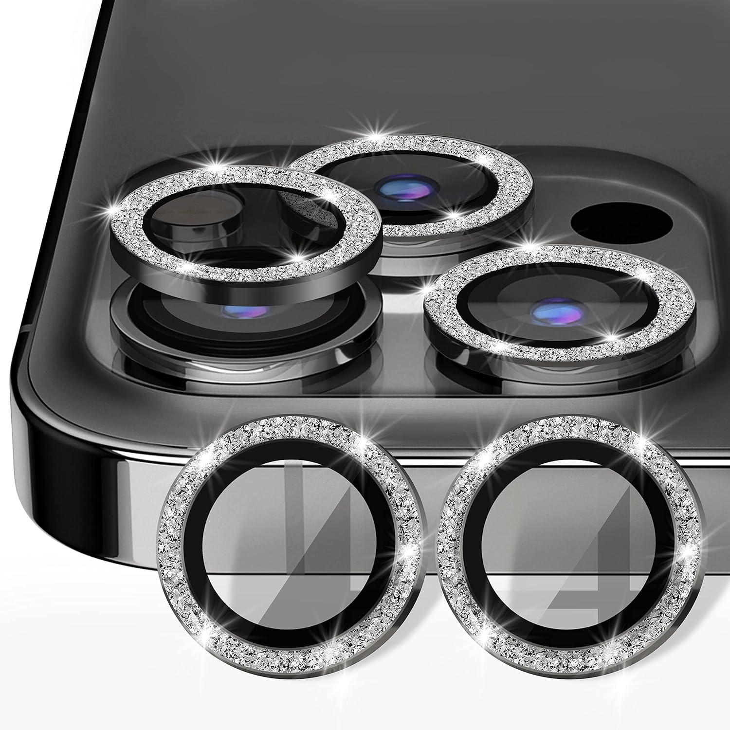 3+1 Protector de lente de cámara CamLabs iPhone 13 Pro y iPhone 13 Pro Max  Juego de 4 piezas antiarañazos, vidrio templado de dureza 9H, compatible