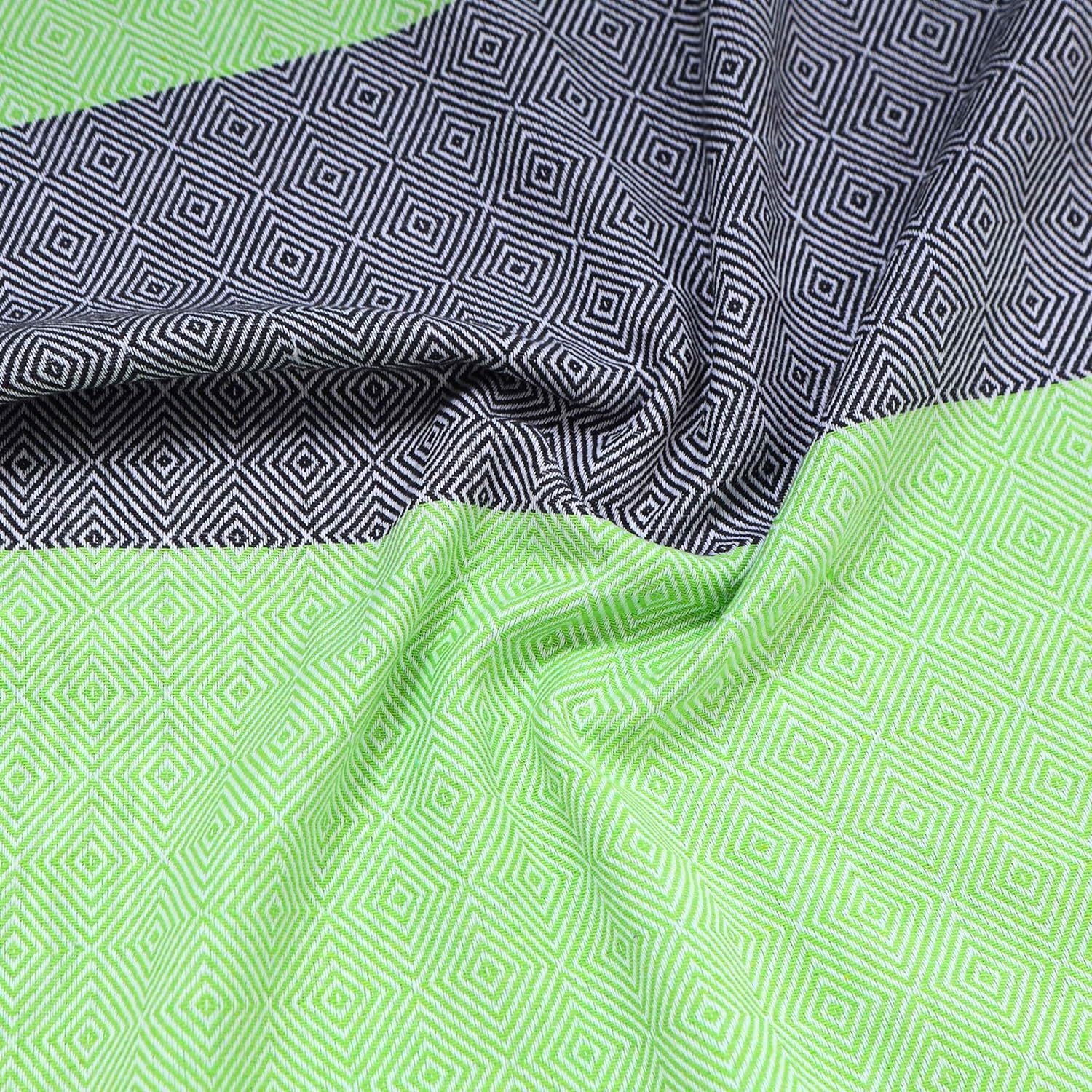 Toalla turca de playa y baño 100% algodón, 30 x 60 pulgadas, sin arena, ligera, de secado rápido (verde manzana con azul índigo)