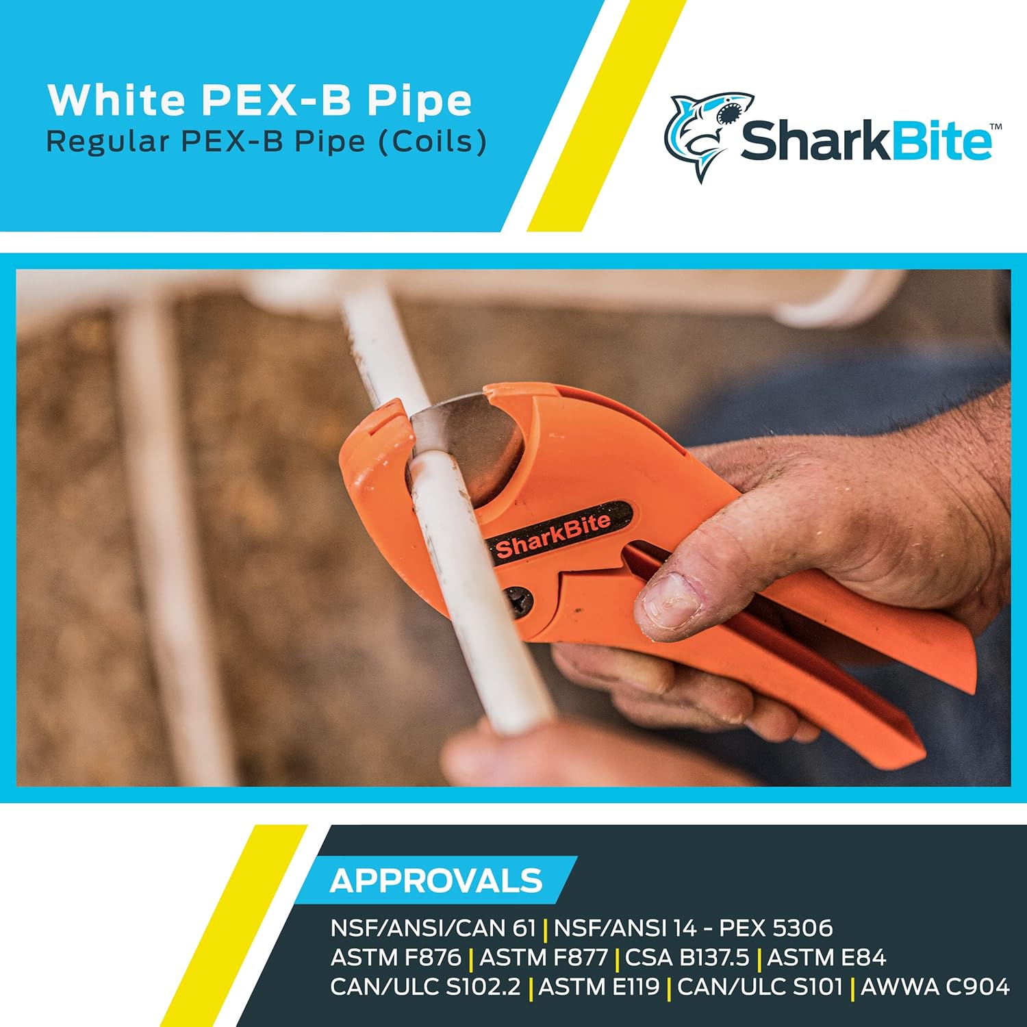 SharkBite – Tubería de agua flexible PEX blanca de 1 pulgada x 300 pies para fontanería, PEX-B, U880W300