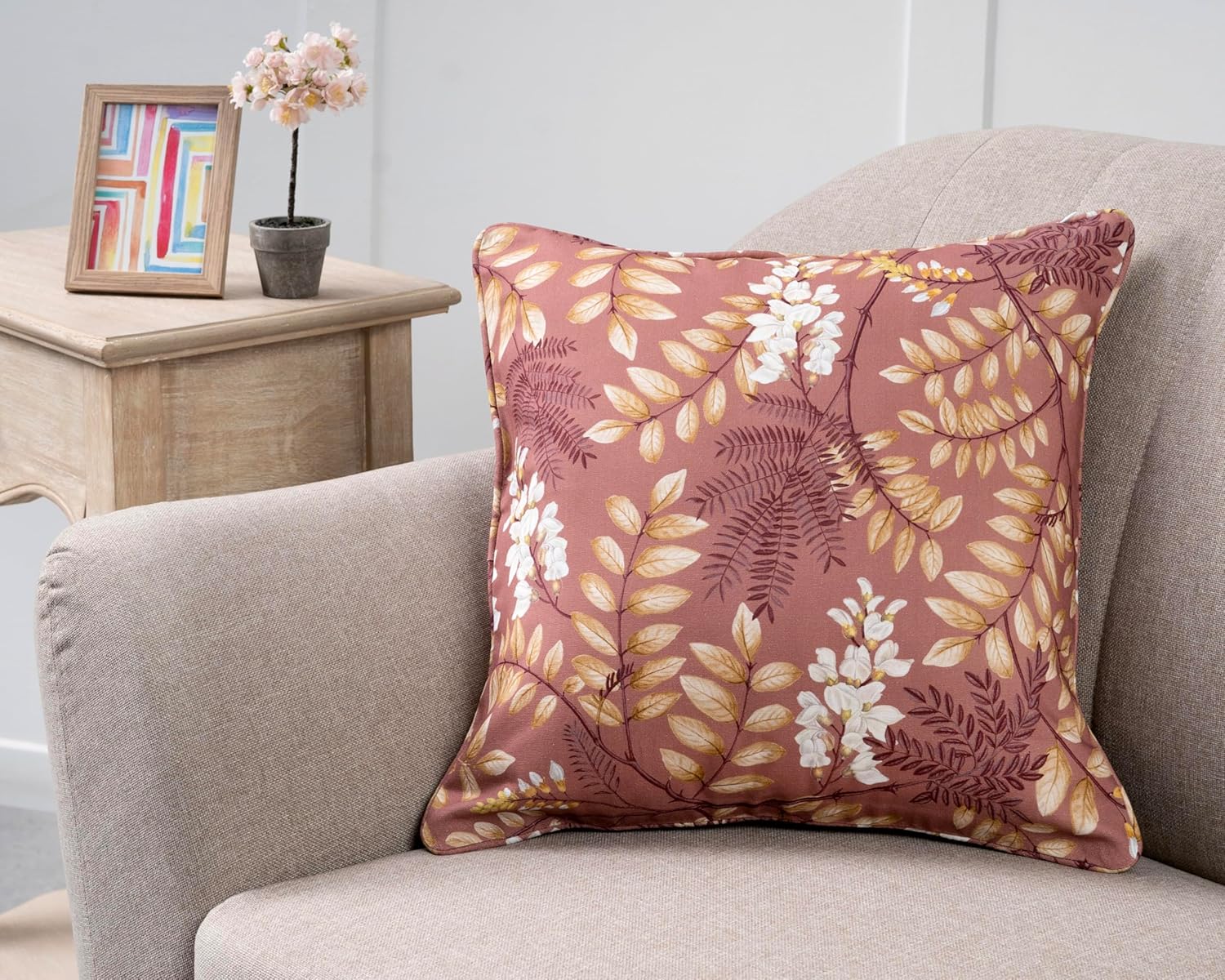 Maison d’ Hermine Funda de almohada decorativa 100% algodón, 20 x 20 pulgadas, cuadradas, lavables, con cremallera invisible, para sofá, dormitorio,