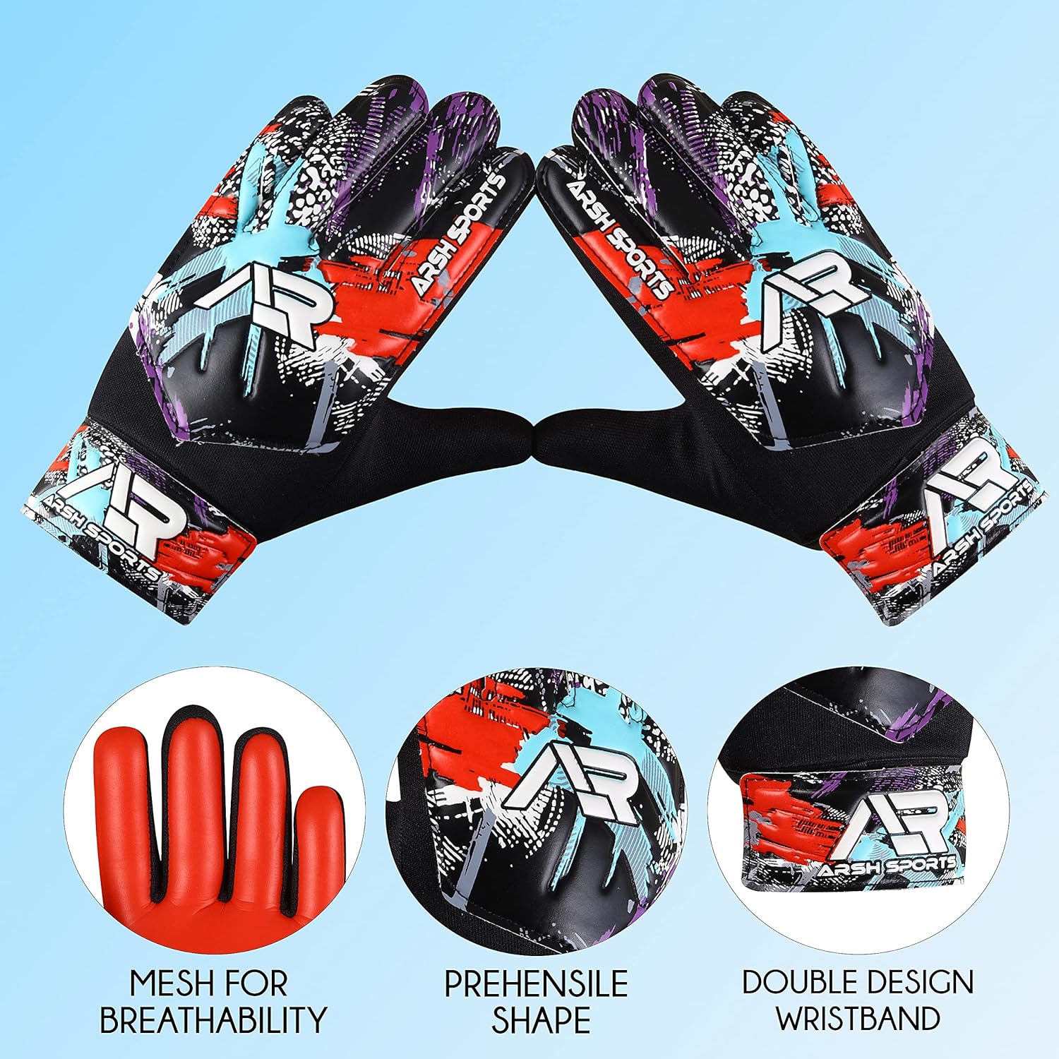 Guantes de portero de fútbol, guantes de portero de fútbol para niños, jóvenes, niños, doble protección de muñeca y columna vertebral de dedo, a lo