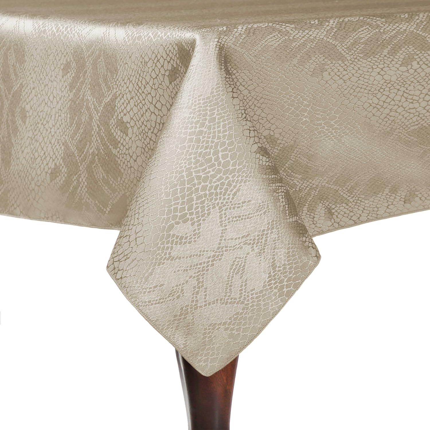 ULTIMATE TEXTILE Modern Damask Kenya – Mantel cuadrado (72 x 72 pulgadas), color marfil natural