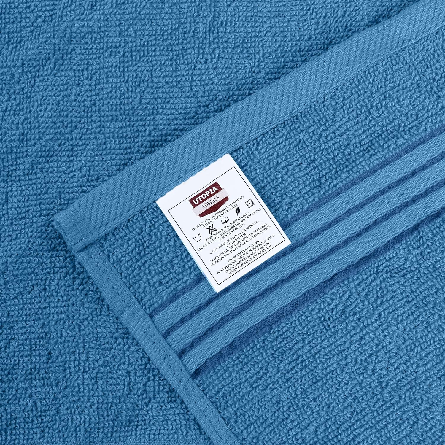 Utopia Towels Paquete de 12 toallas de primera calidad (12 x 12 pulgadas) 100% algodón, franela, hilado en anillo, altamente absorbentes y suaves al