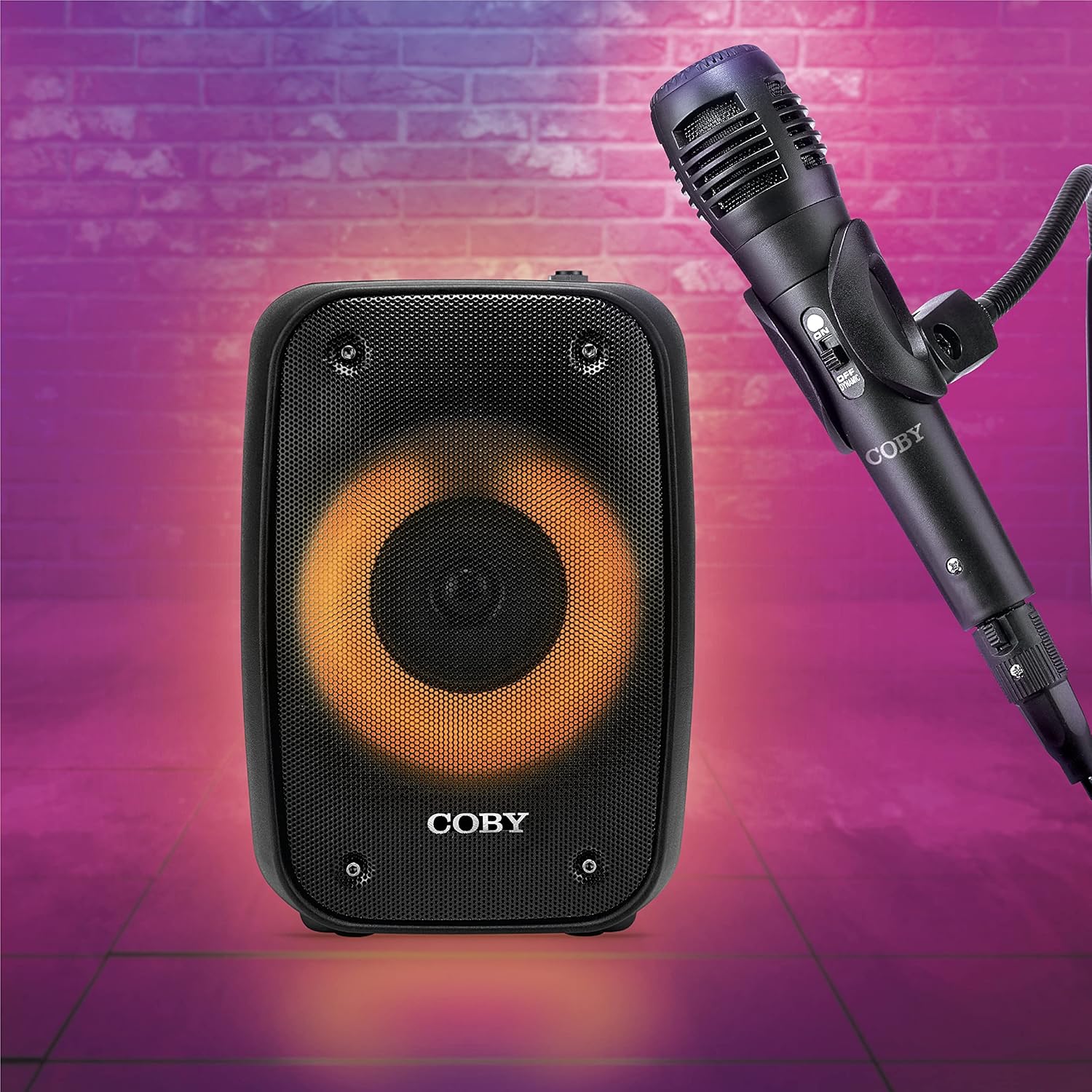 Coby Blaze – Altavoz Bluetooth con iluminación, altavoz portátil inalámbrico verdadero con 3 modos de luz, controles de música y llamadas,